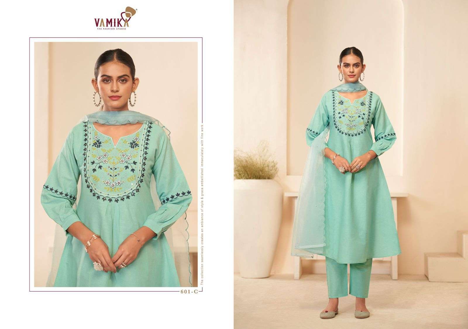 RASMALAI VOL-1 BY VAMIKA IN CEMRIC COTTON WITH HEAVY HAND WORK 
