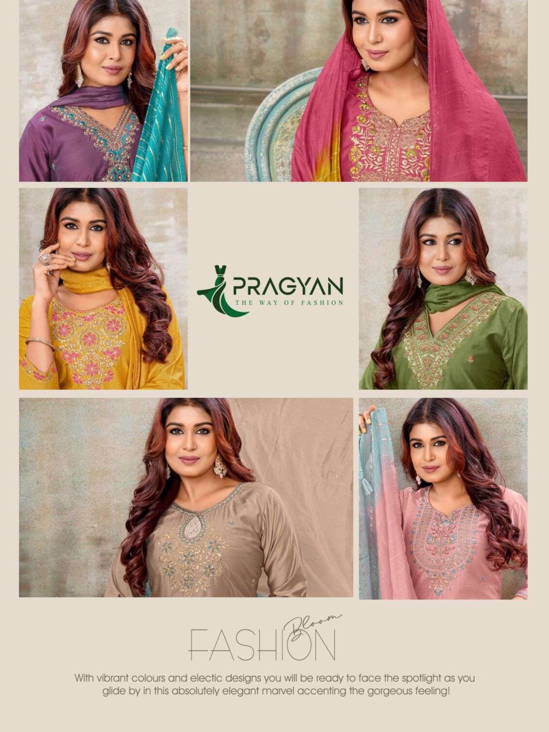 RESHAM VOL-1 BY PRAGYAN IN HEAVY CHANDERI FABRIC WITH FANCY EMBROIDERY WORK STREGHT CUT TOP