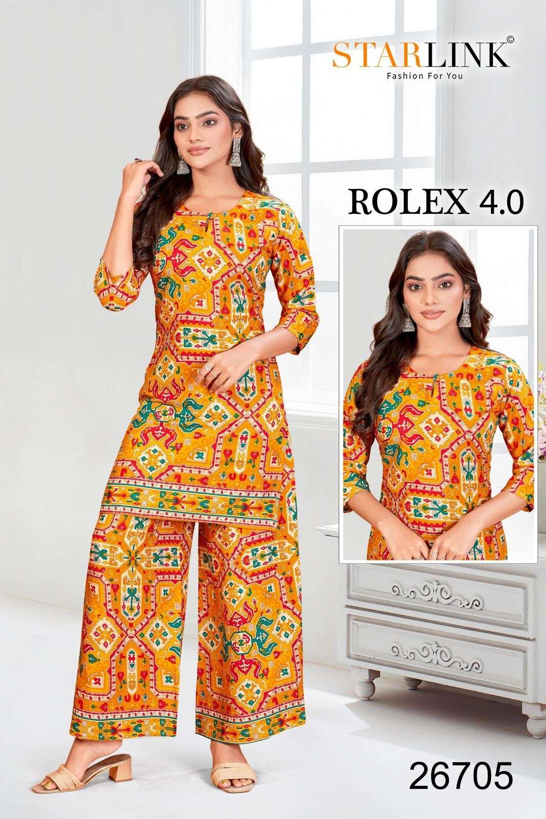 ROLEX 4.0 BY STARLINK IN RAYON DESIGNER PRINT NEW CO-ORD SET 