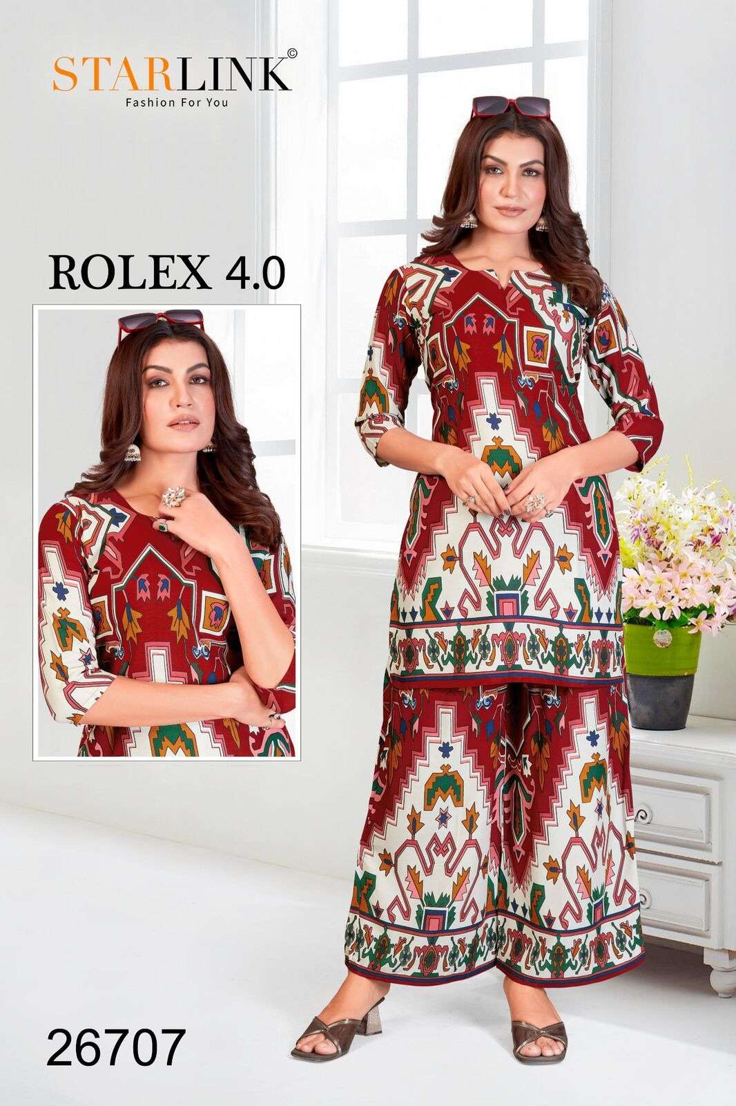 ROLEX 4.0 BY STARLINK IN RAYON DESIGNER PRINT NEW CO-ORD SET 