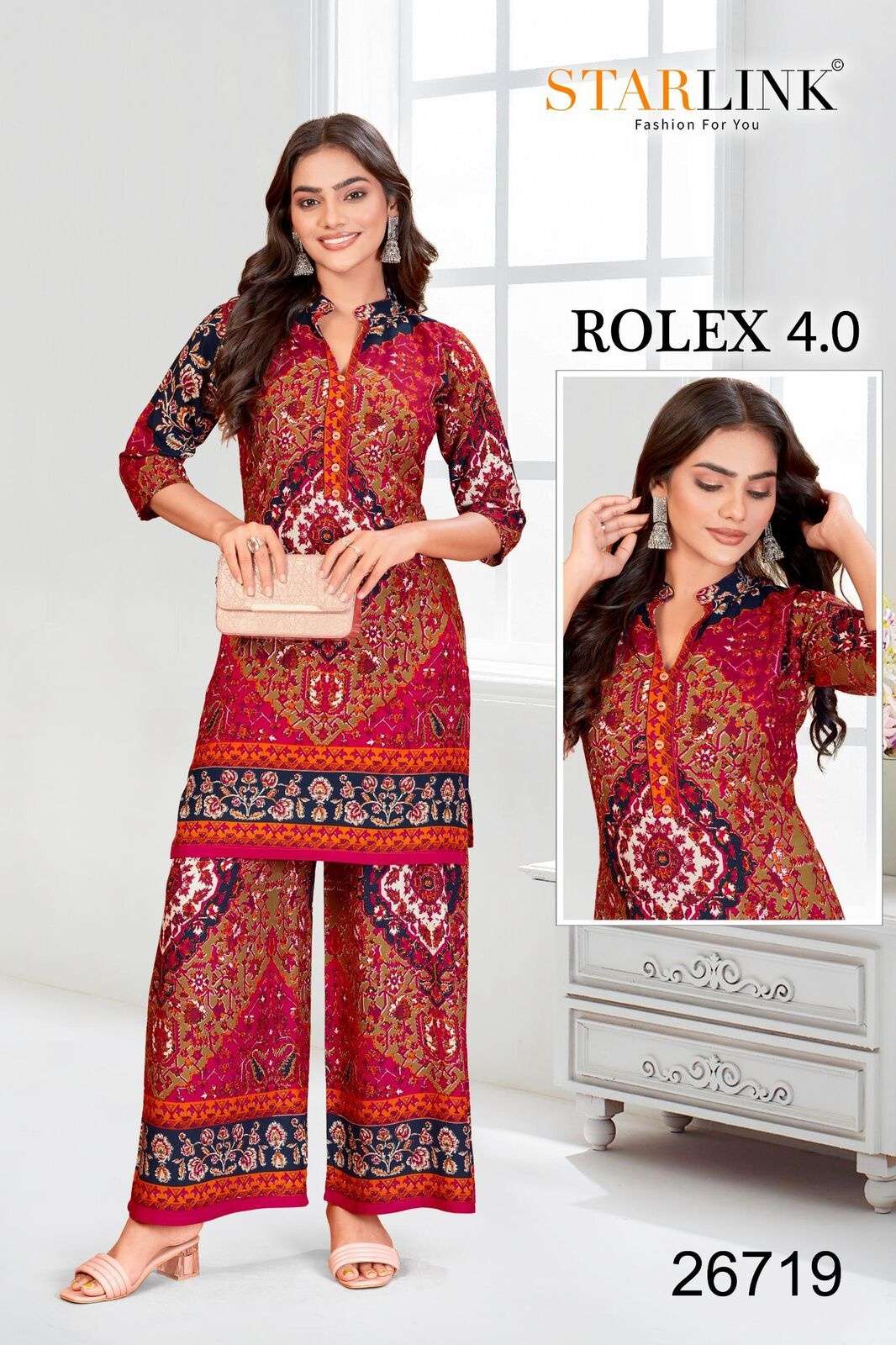 ROLEX 4.0 BY STARLINK IN RAYON DESIGNER PRINT NEW CO-ORD SET 