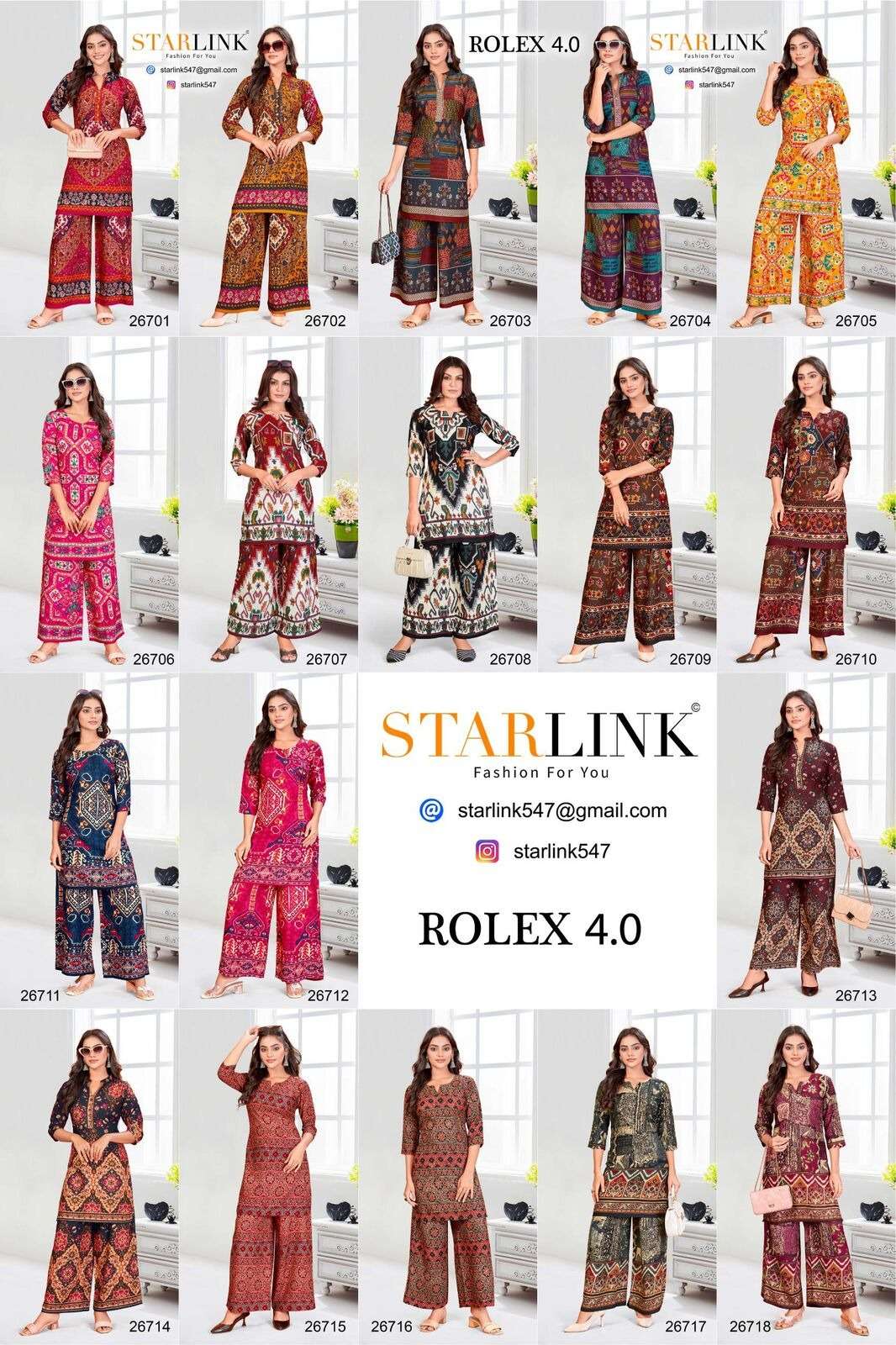 ROLEX 4.0 BY STARLINK IN RAYON DESIGNER PRINT NEW CO-ORD SET 