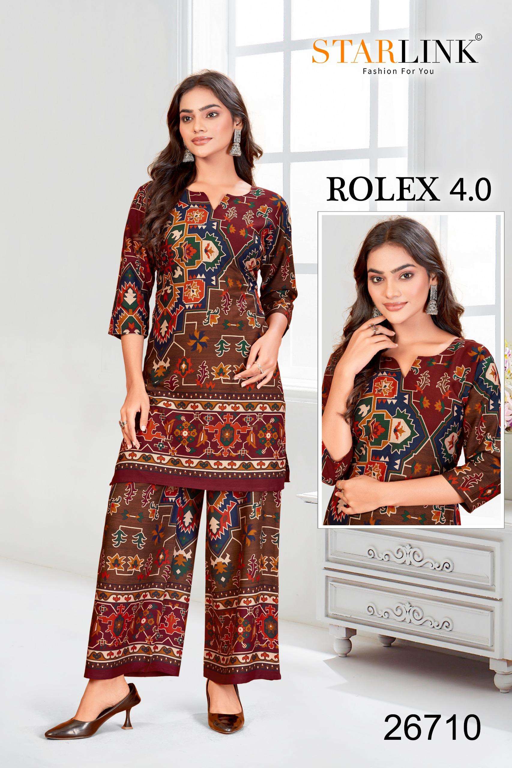 ROLEX 4.0 BY STARLINK IN RAYON DESIGNER PRINT NEW CO-ORD SET 