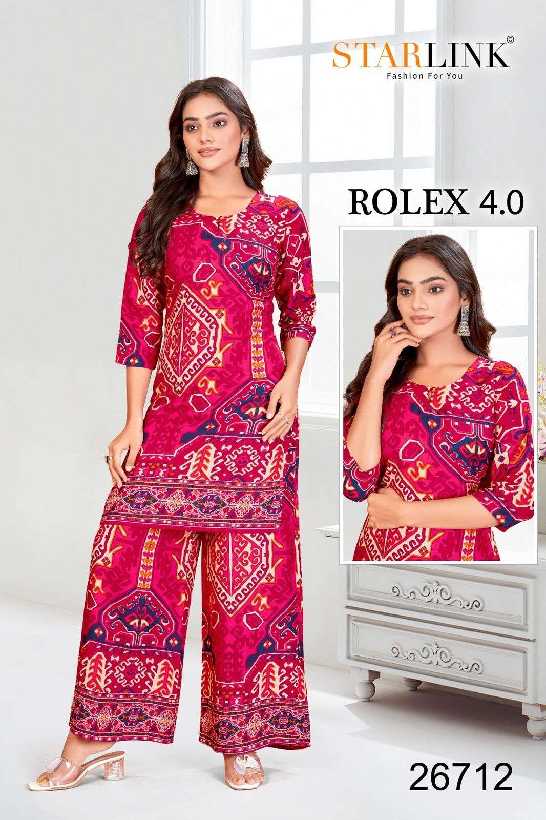 ROLEX 4.0 BY STARLINK IN RAYON DESIGNER PRINT NEW CO-ORD SET 