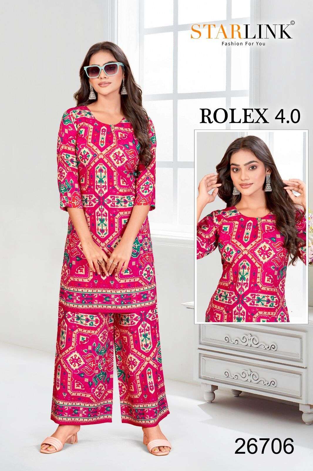 ROLEX 4.0 BY STARLINK IN RAYON DESIGNER PRINT NEW CO-ORD SET 