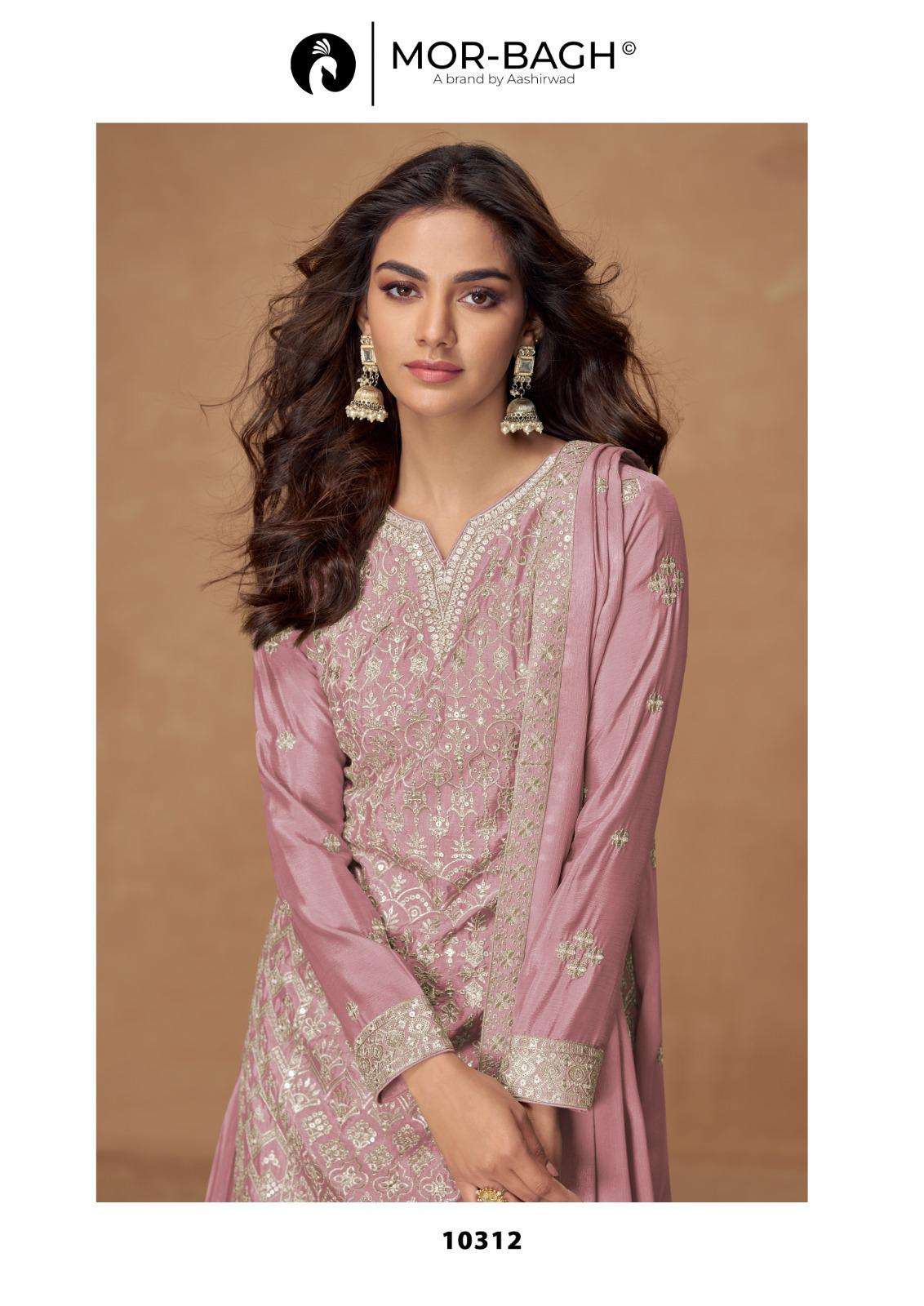 RUSHIKA BY AASHIRWAD CREATION IN PREMIUM CHINON SILK WITH HEAVY EMBROIDERY WORK 