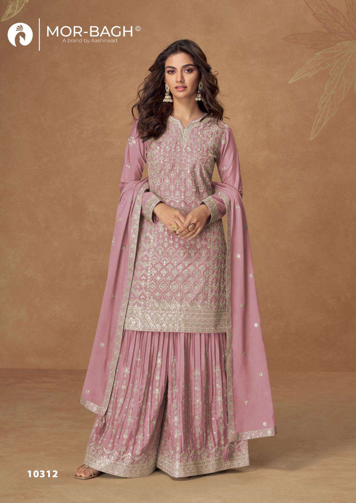 RUSHIKA BY AASHIRWAD CREATION IN PREMIUM CHINON SILK WITH HEAVY EMBROIDERY WORK 