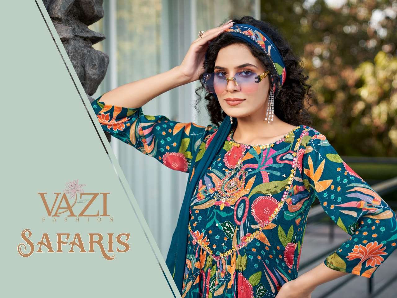 SAFARIS  D.NO:-02 BY VAZI FASHION IN FANCY VISCOSE CHINON CHIFFON WITH HANDWORK
