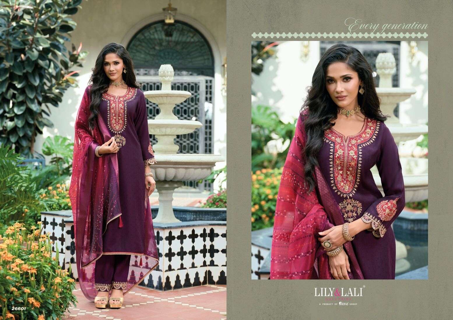SAJAWAT BY LILY & LALI IN VISCOSE FABRICS WITH COTTON LINING & EMBROIDERY WORK 