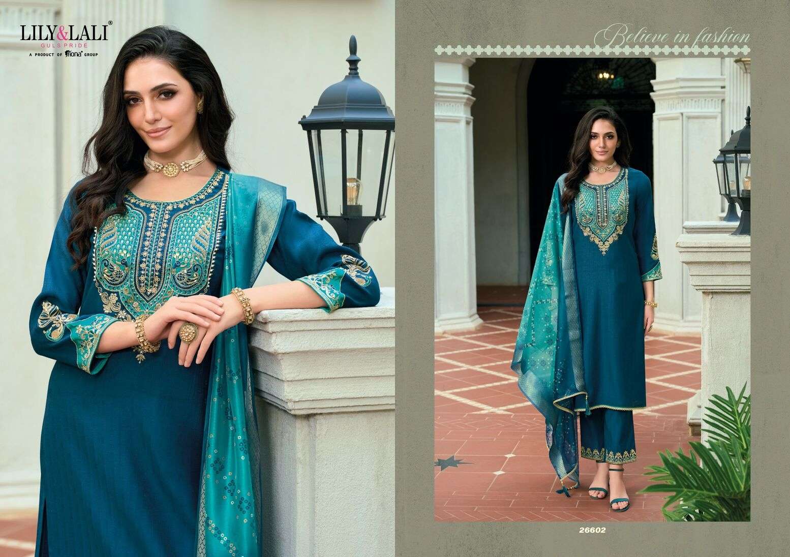 SAJAWAT BY LILY & LALI IN VISCOSE FABRICS WITH COTTON LINING & EMBROIDERY WORK 