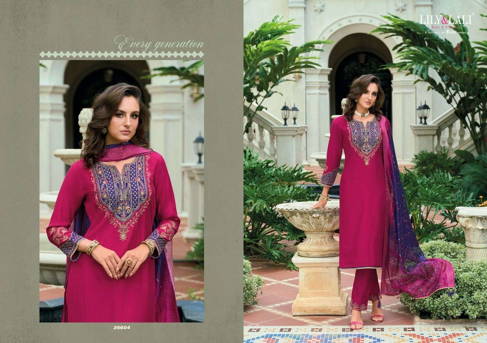 SAJAWAT BY LILY & LALI IN VISCOSE FABRICS WITH COTTON LINING & EMBROIDERY WORK 