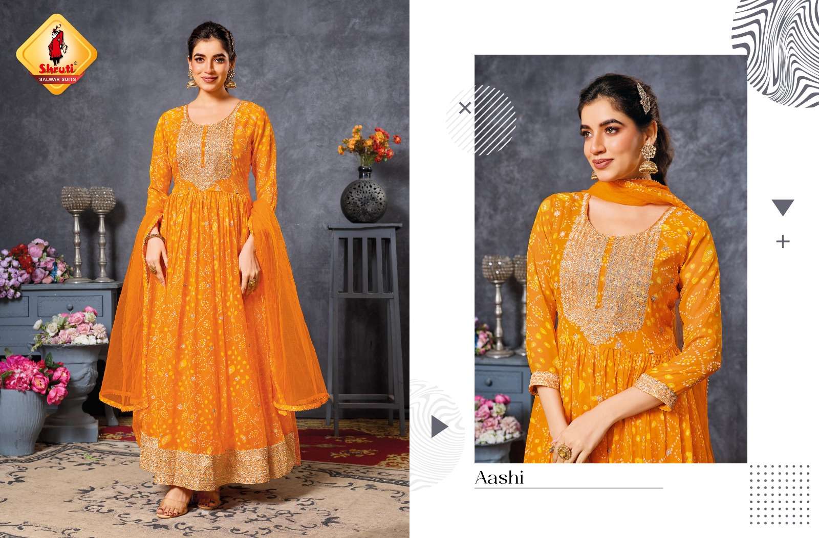 SAJAWAT VOL-2 BY SHRUTI SUITS IN HEAVY QUALITY SOFT GEORGETTE WITH BANDHNI PRINT