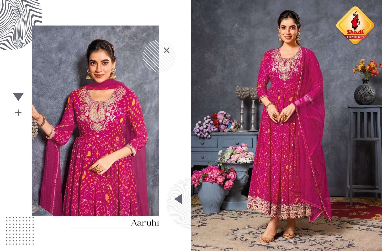 SAJAWAT VOL-2 BY SHRUTI SUITS IN HEAVY QUALITY SOFT GEORGETTE WITH BANDHNI PRINT