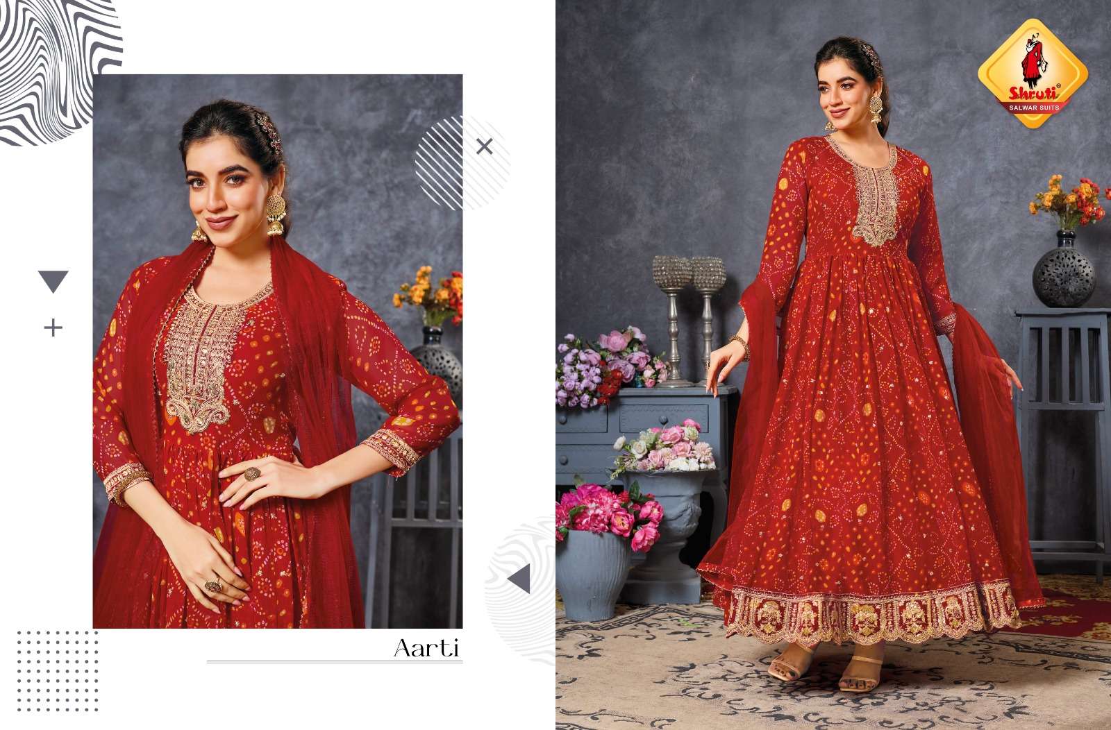 SAJAWAT VOL-2 BY SHRUTI SUITS IN HEAVY QUALITY SOFT GEORGETTE WITH BANDHNI PRINT