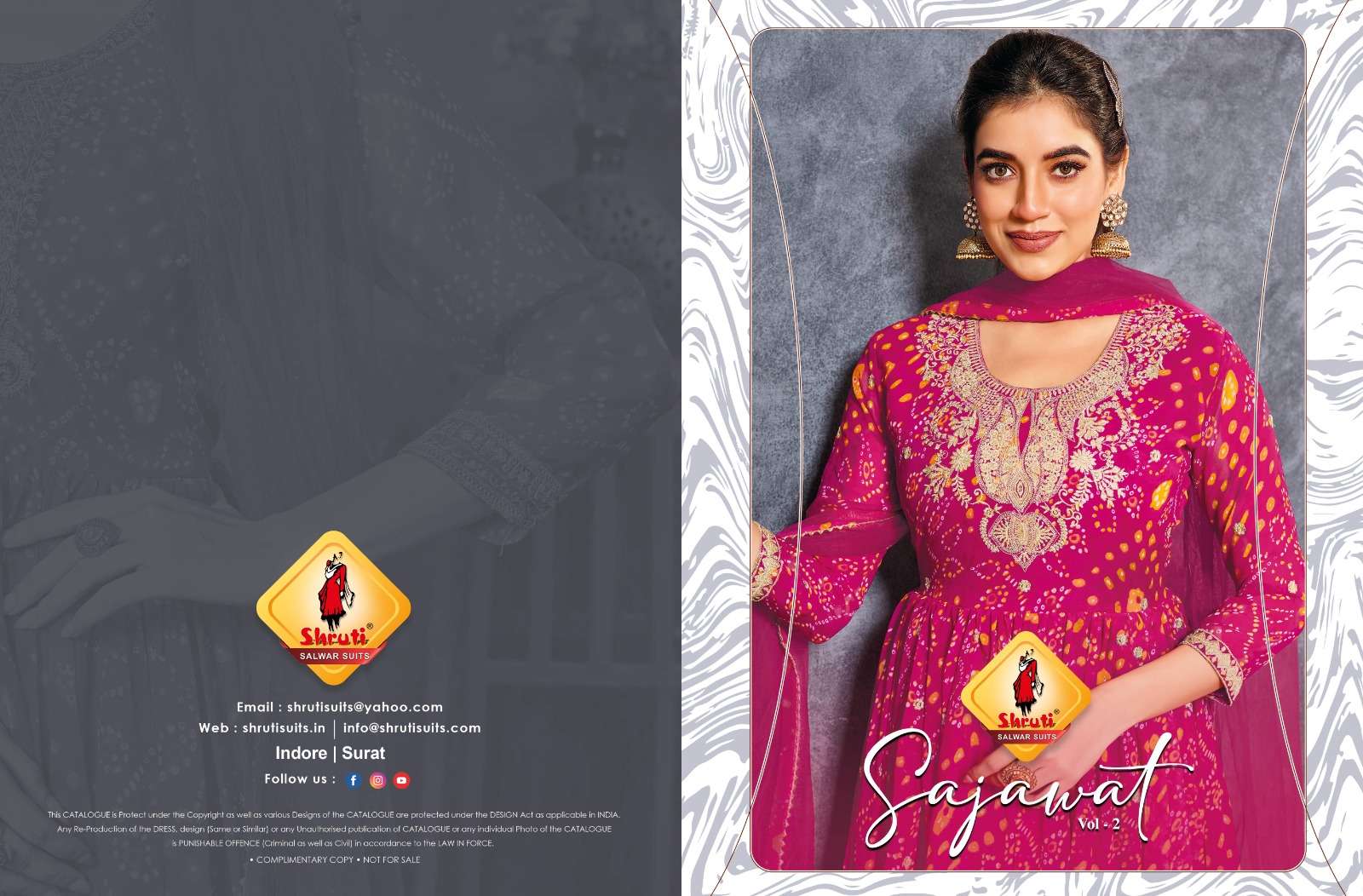 SAJAWAT VOL-2 BY SHRUTI SUITS IN HEAVY QUALITY SOFT GEORGETTE WITH BANDHNI PRINT