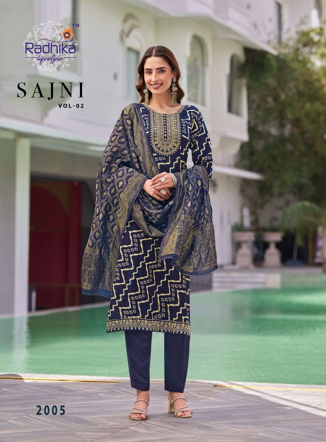 SAJNI VOL-2 BY RADHIKA LIFE STYLE IN REYON PRINT KURTI PANT WITH DUPATTA 