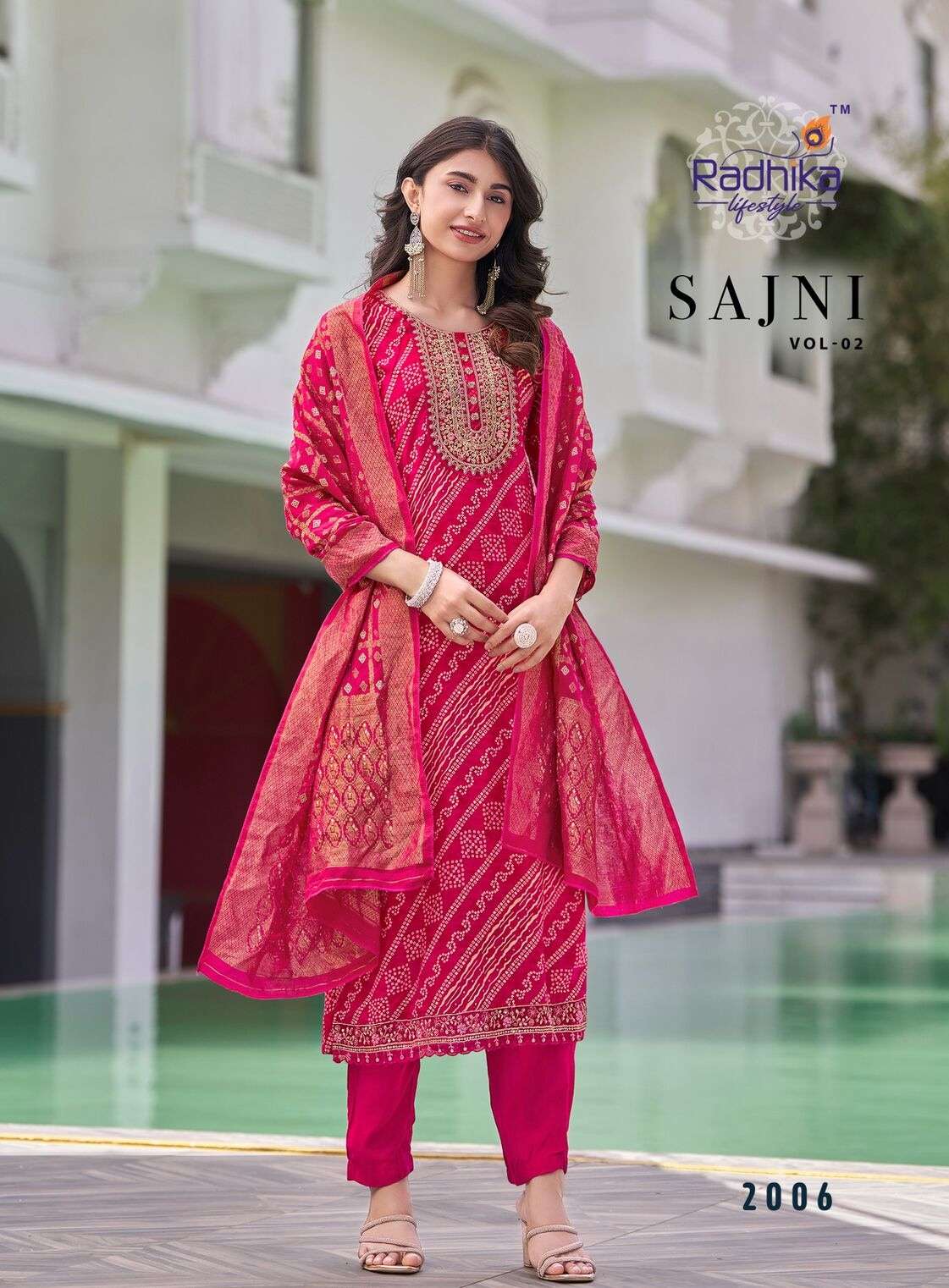 SAJNI VOL-2 BY RADHIKA LIFE STYLE IN REYON PRINT KURTI PANT WITH DUPATTA 