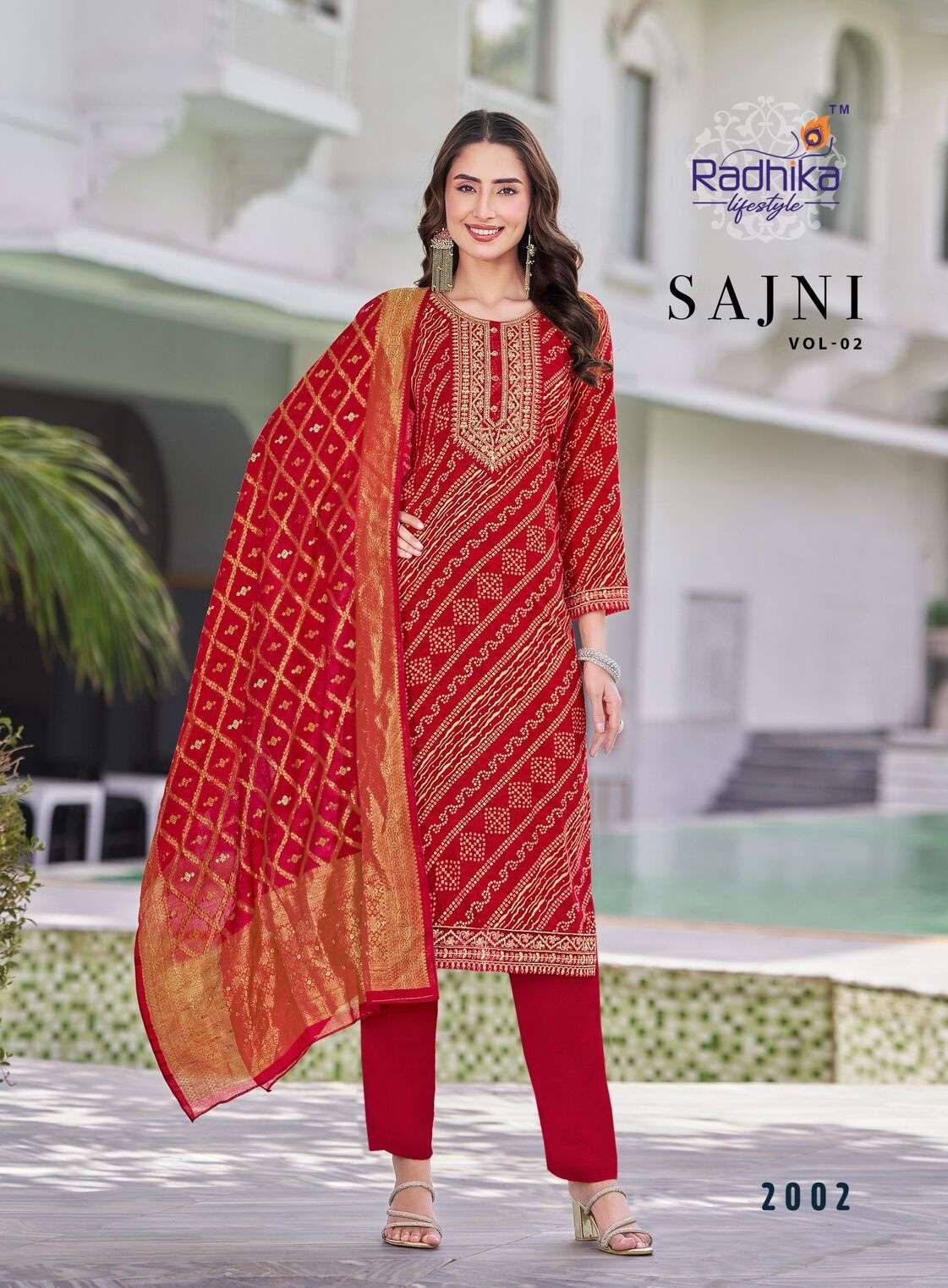 SAJNI VOL-2 BY RADHIKA LIFE STYLE IN REYON PRINT KURTI PANT WITH DUPATTA 