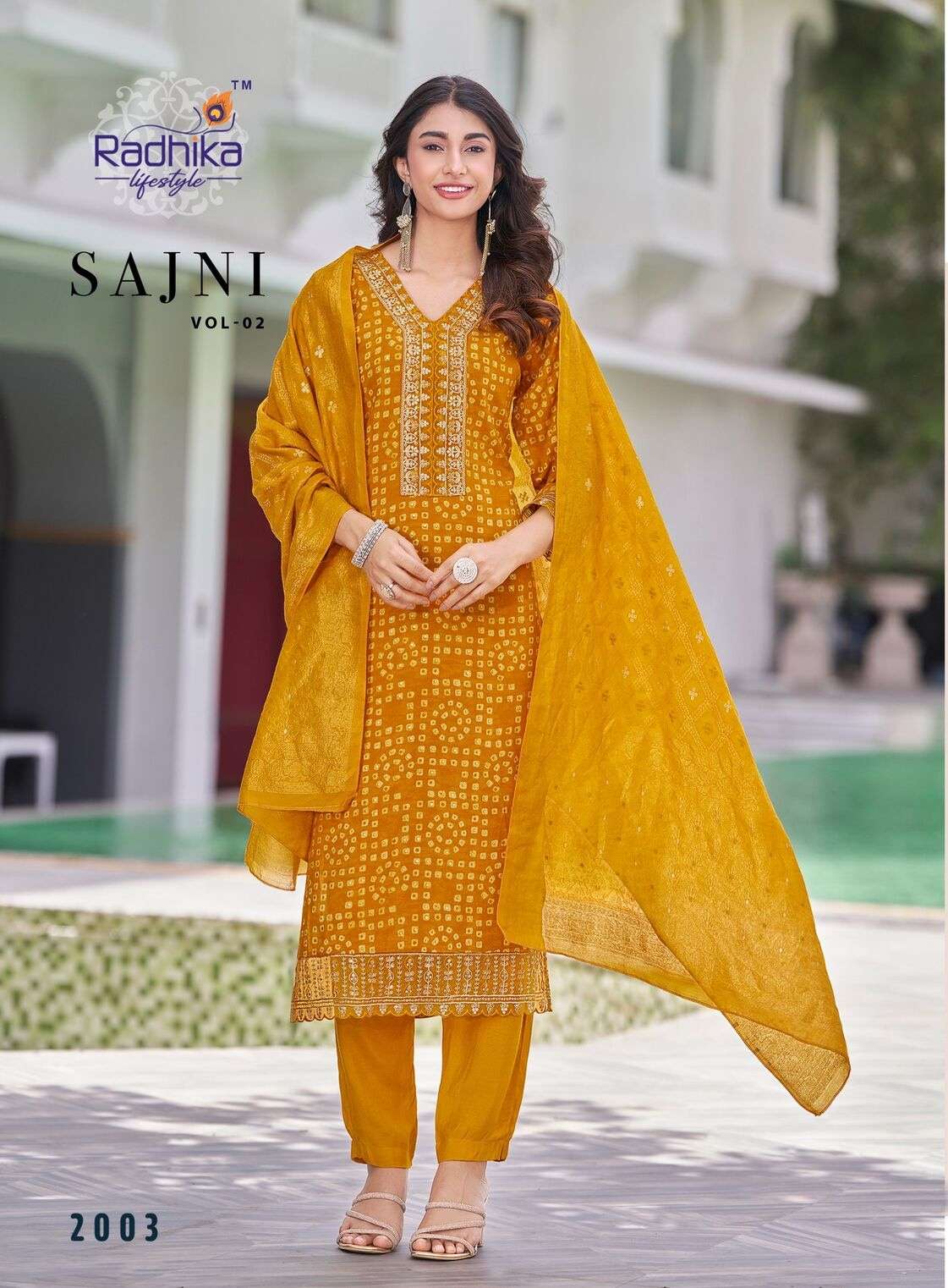 SAJNI VOL-2 BY RADHIKA LIFE STYLE IN REYON PRINT KURTI PANT WITH DUPATTA 