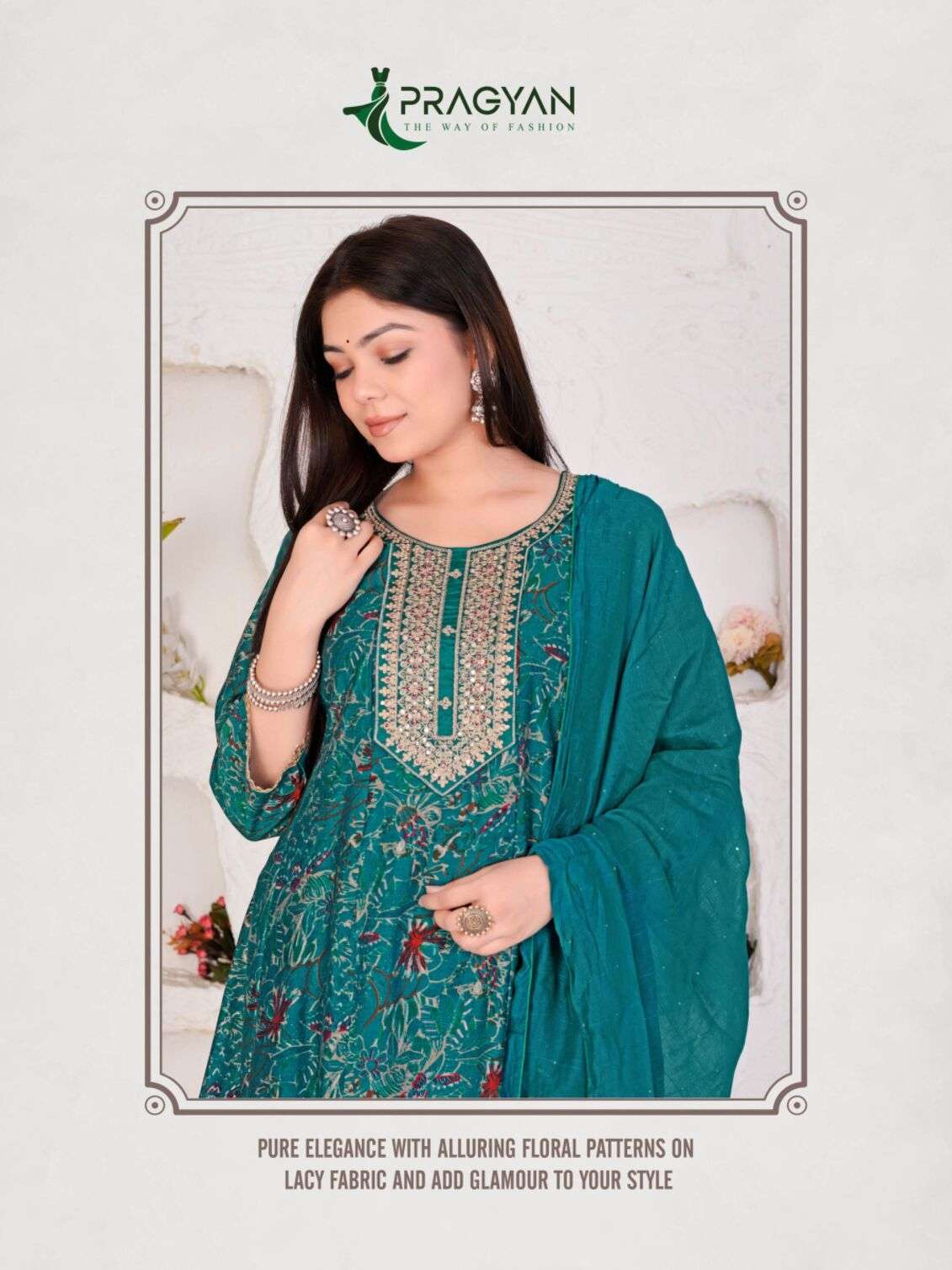 SAMORA VOL-2 BY PRAGYAN IN MODAL CHANDERI SILK WITH FANCY EMBROIDERY WORK ANARKALI TOP 