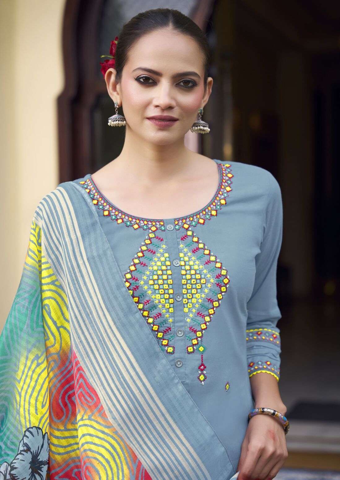 SANIA BY KARISSA IN PREMIUM PURE HEAVY COTTON FLEX TOP BOTTOM WITH DUPATTA