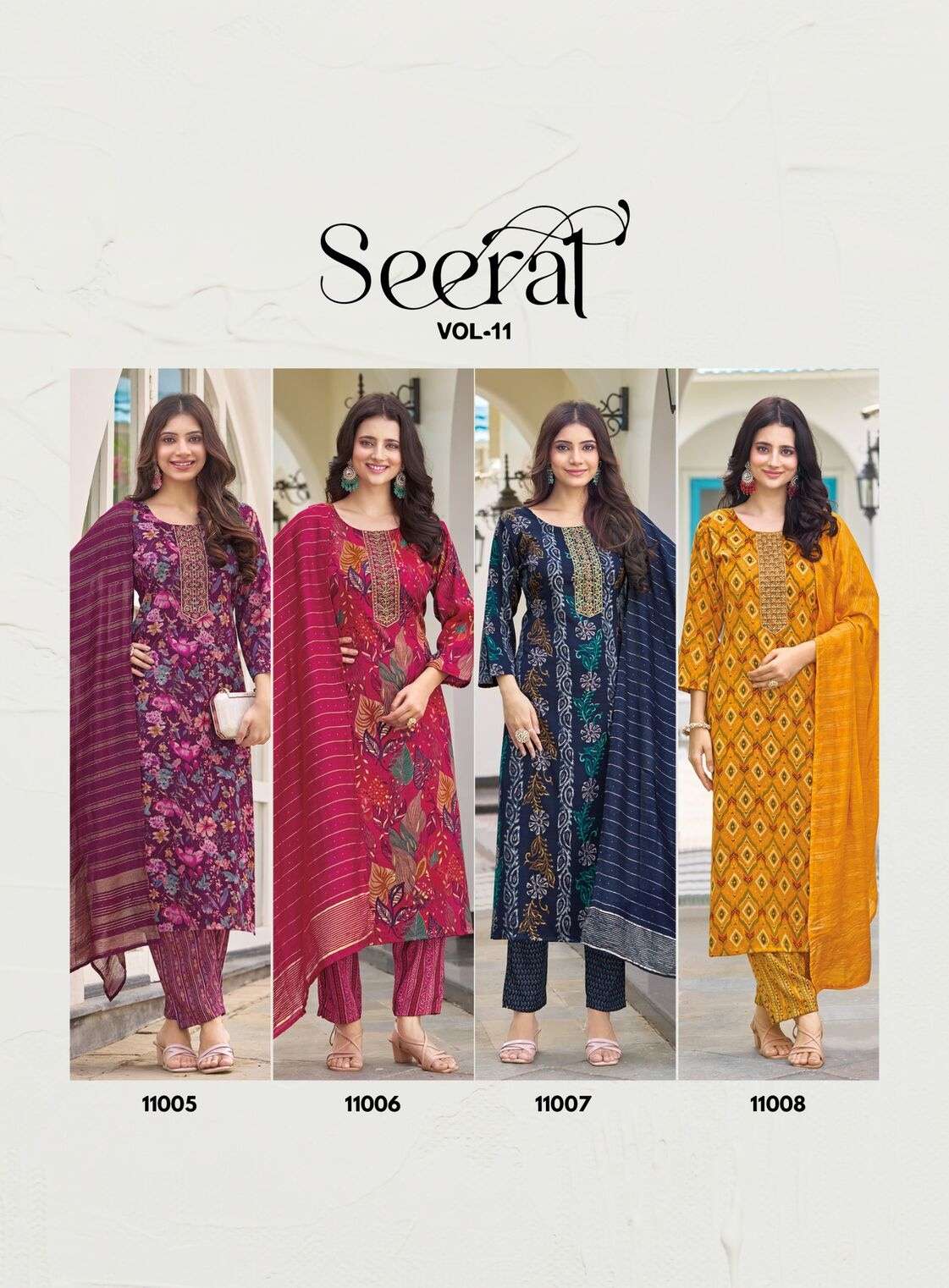 SEERAT VOL:-11 BY RADHIKA LIFESTYLE IN REYON WITH CAPSULE FOIL PRINT AND EMBROIDERY WORK