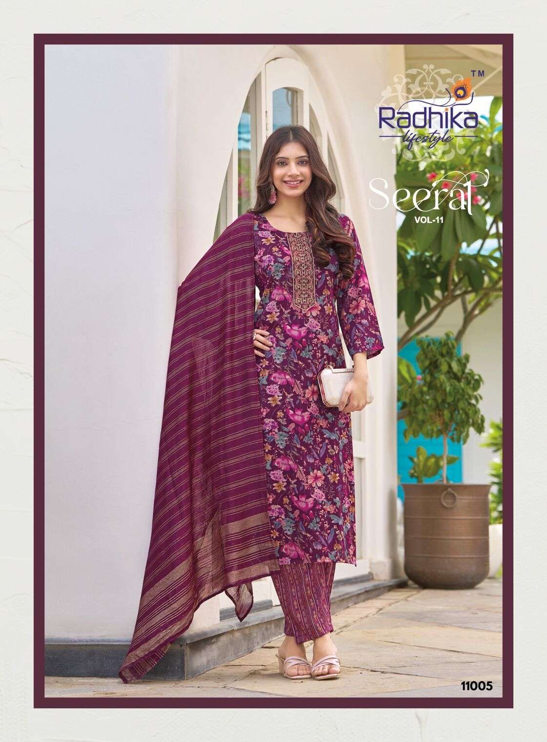 SEERAT VOL:-11 BY RADHIKA LIFESTYLE IN REYON WITH CAPSULE FOIL PRINT AND EMBROIDERY WORK