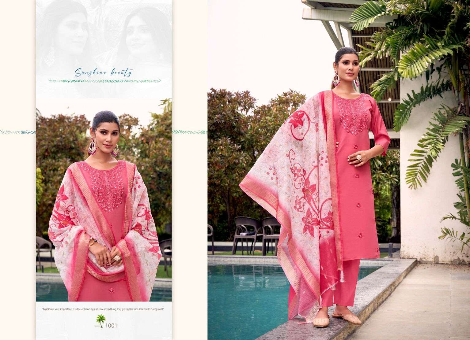 SHAHAR BY ASHWATHA IN LIVA ROMAN SILK WITH JACQUARD BUTTI DIGITAL DUPATTA POCKETS IN PANTS