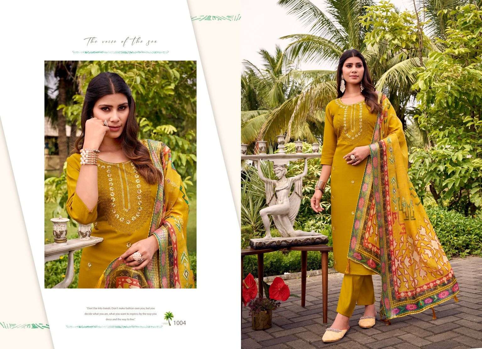 SHAHAR BY ASHWATHA IN LIVA ROMAN SILK WITH JACQUARD BUTTI DIGITAL DUPATTA POCKETS IN PANTS