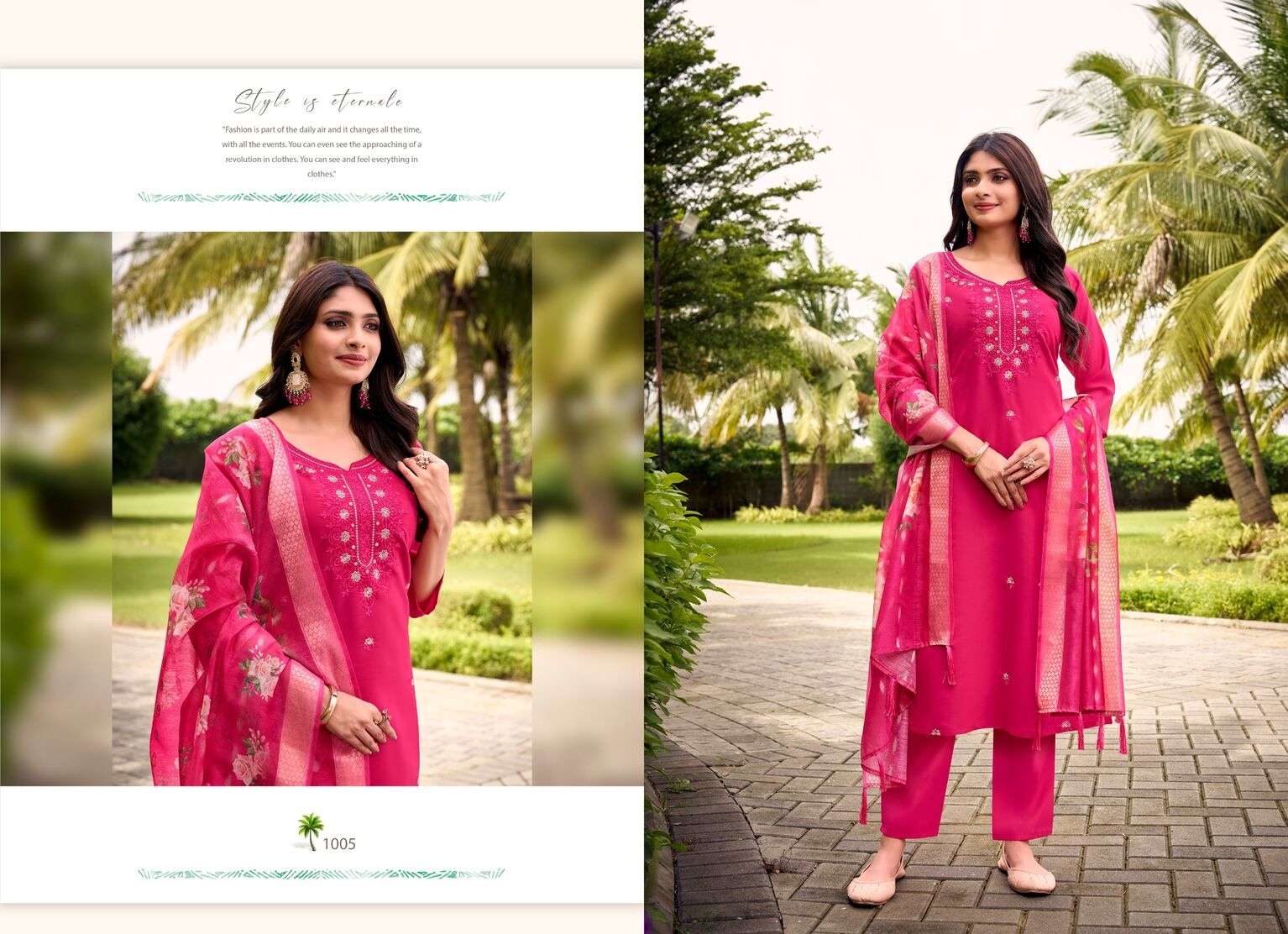 SHAHAR BY ASHWATHA IN LIVA ROMAN SILK WITH JACQUARD BUTTI DIGITAL DUPATTA POCKETS IN PANTS