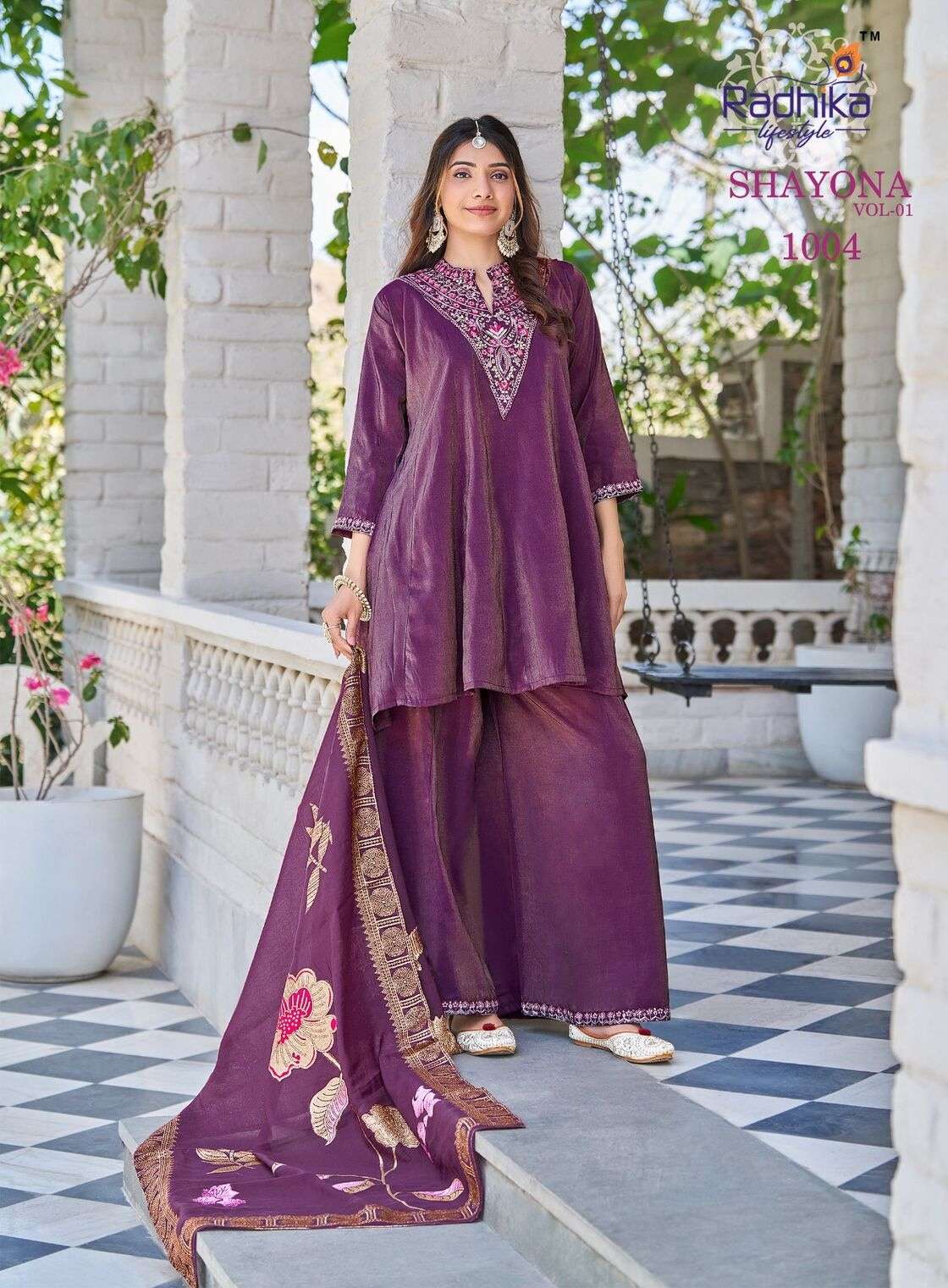 SHAYONA VOL-1 BY RADHIKA LIFESTYLE IN HEAVY SIMAR WITH WORK AND JACQUARD DUPPTTA
