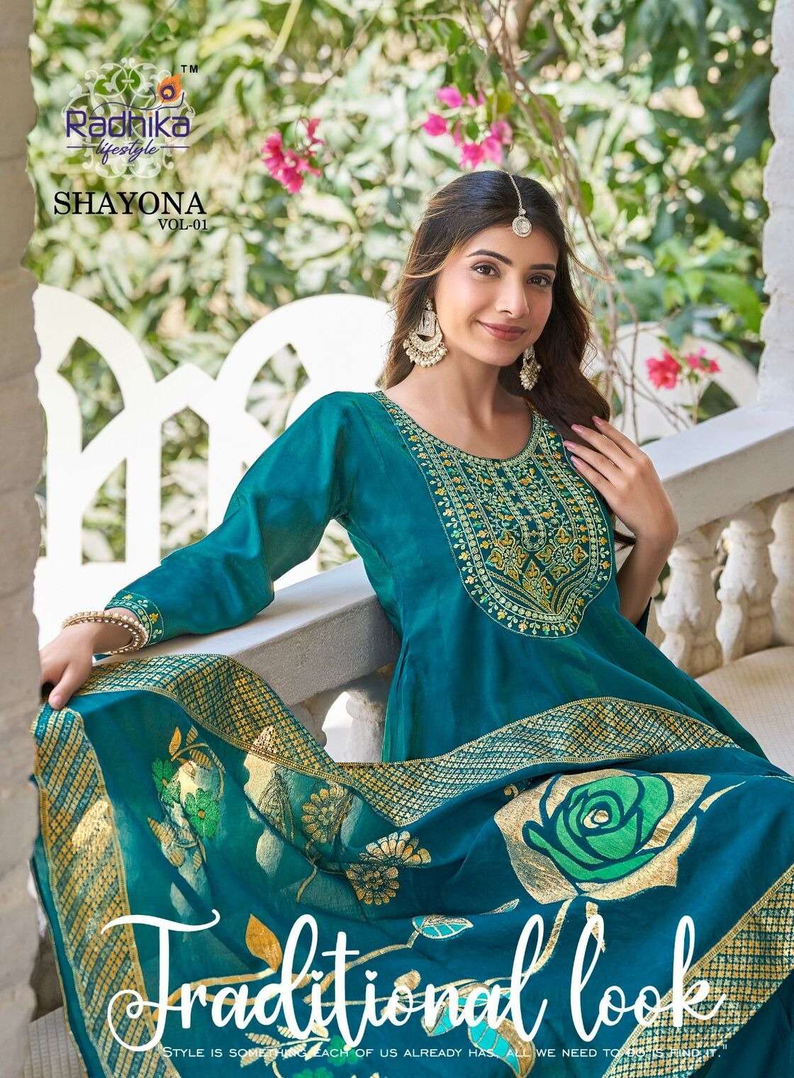 SHAYONA VOL-1 BY RADHIKA LIFESTYLE IN HEAVY SIMAR WITH WORK AND JACQUARD DUPPTTA