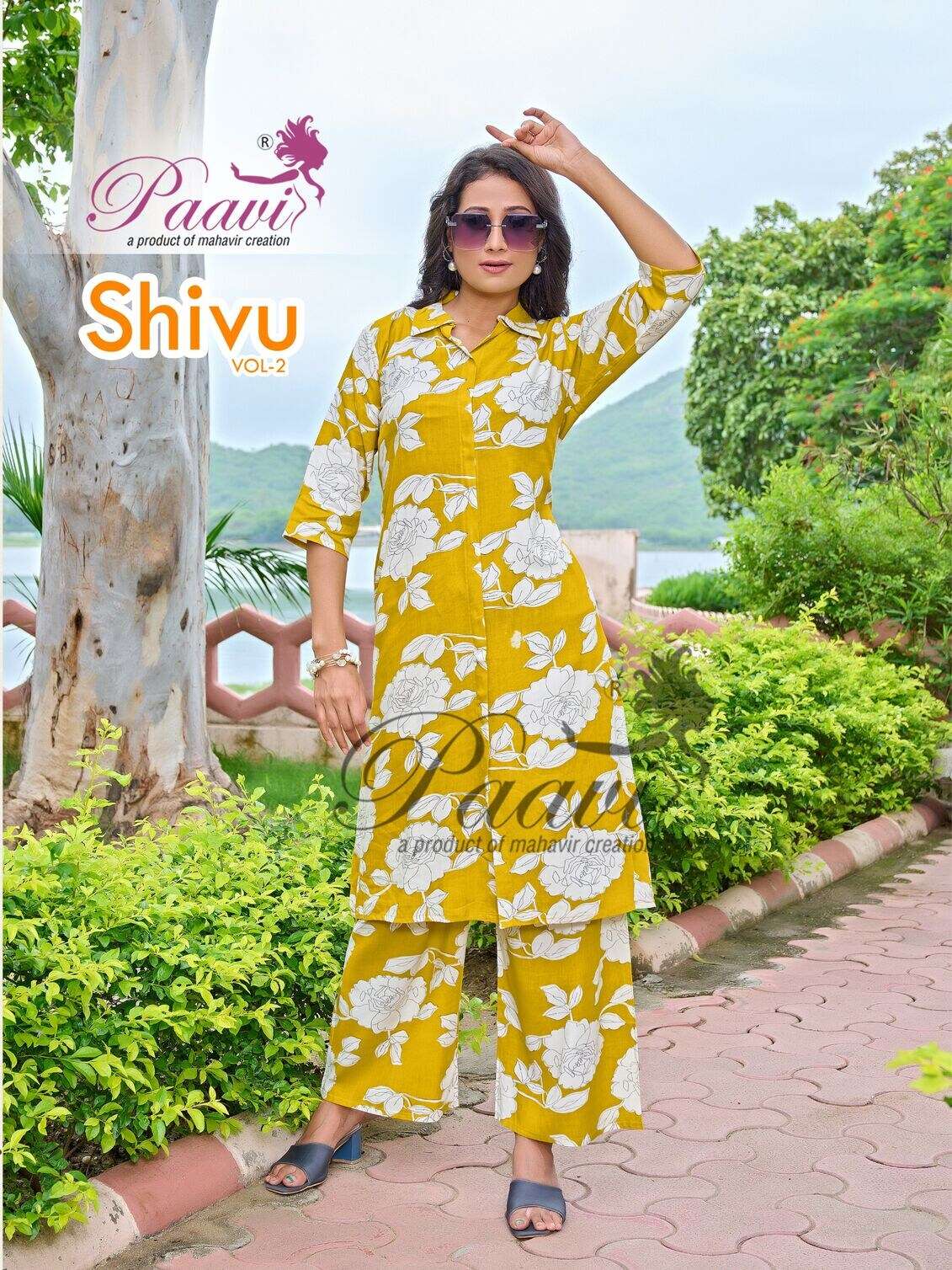 SHIVU-2 BY PAAVI IN HEAVY RAYON FLWER PRINT WITH POCKET CO-ORD SET 