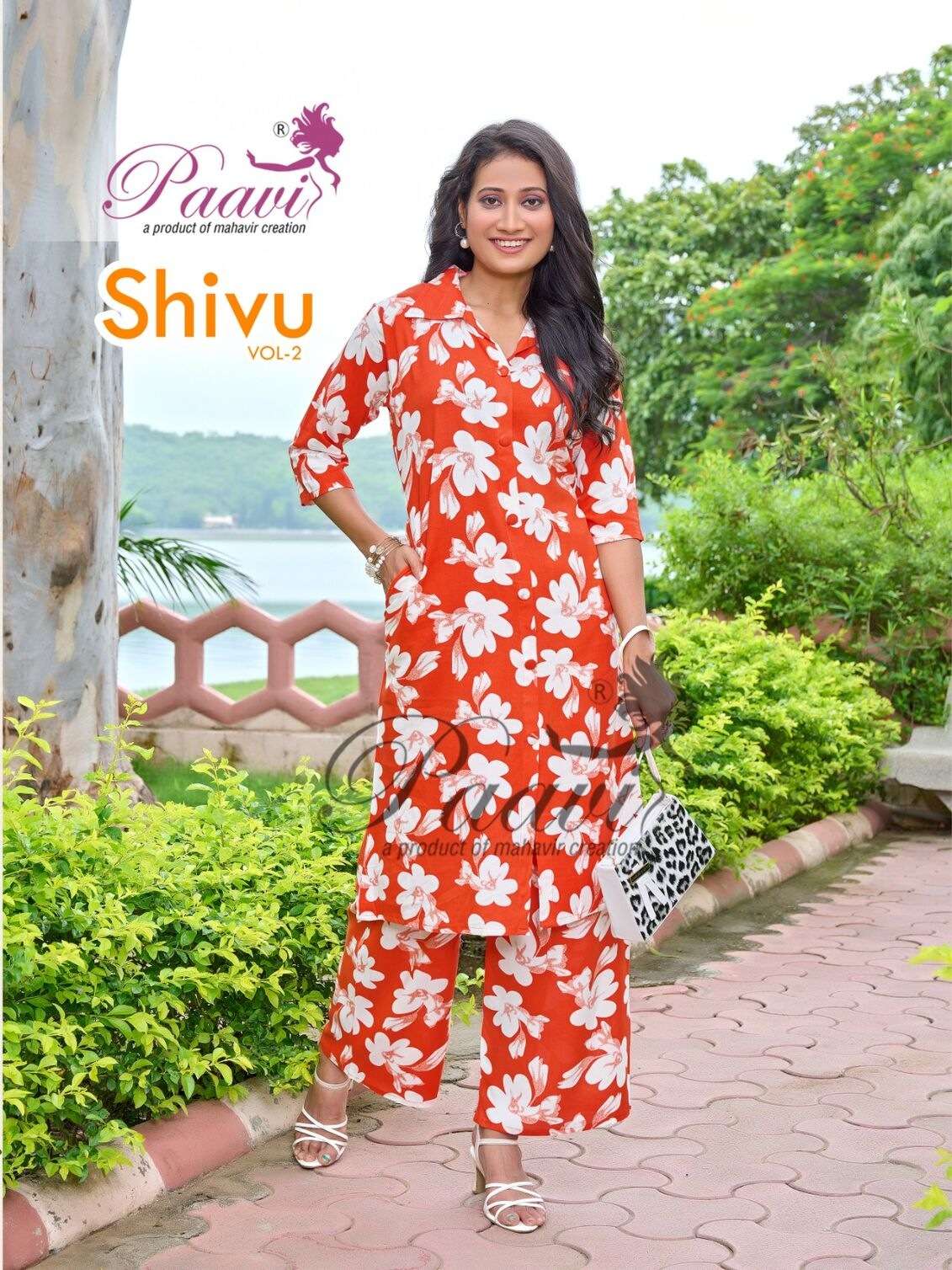 SHIVU-2 BY PAAVI IN HEAVY RAYON FLWER PRINT WITH POCKET CO-ORD SET 