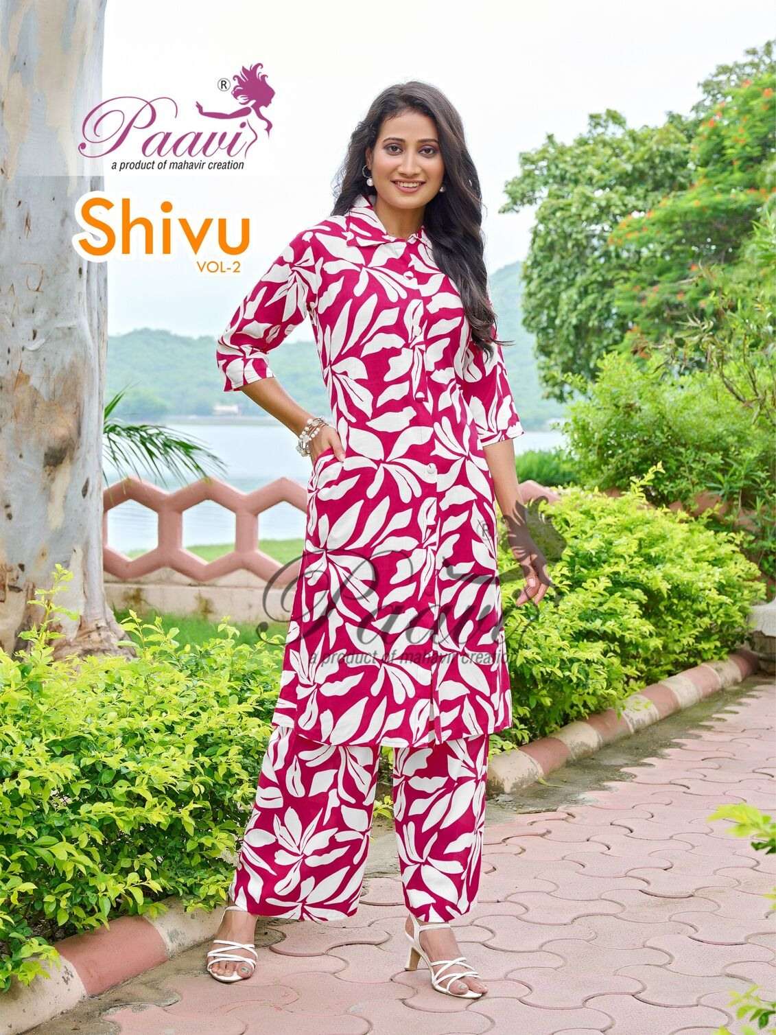 SHIVU-2 BY PAAVI IN HEAVY RAYON FLWER PRINT WITH POCKET CO-ORD SET 