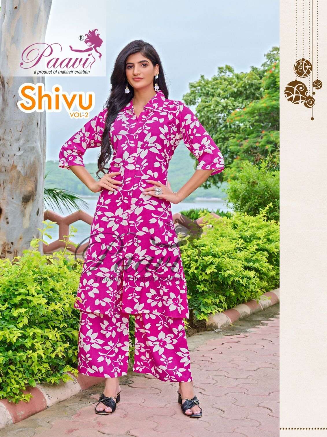 SHIVU-2 BY PAAVI IN HEAVY RAYON FLWER PRINT WITH POCKET CO-ORD SET 