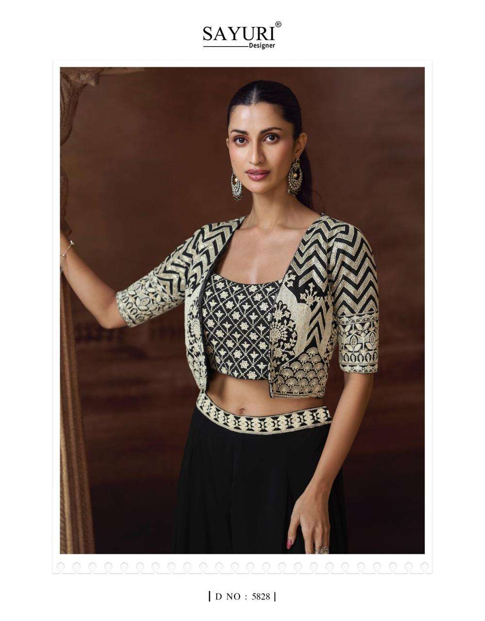 SILKY BY SAYURI DESIGNER IN REAL PREMIUM CHINON SILK WITH BACK EMBROIDERED SHORT JACKET