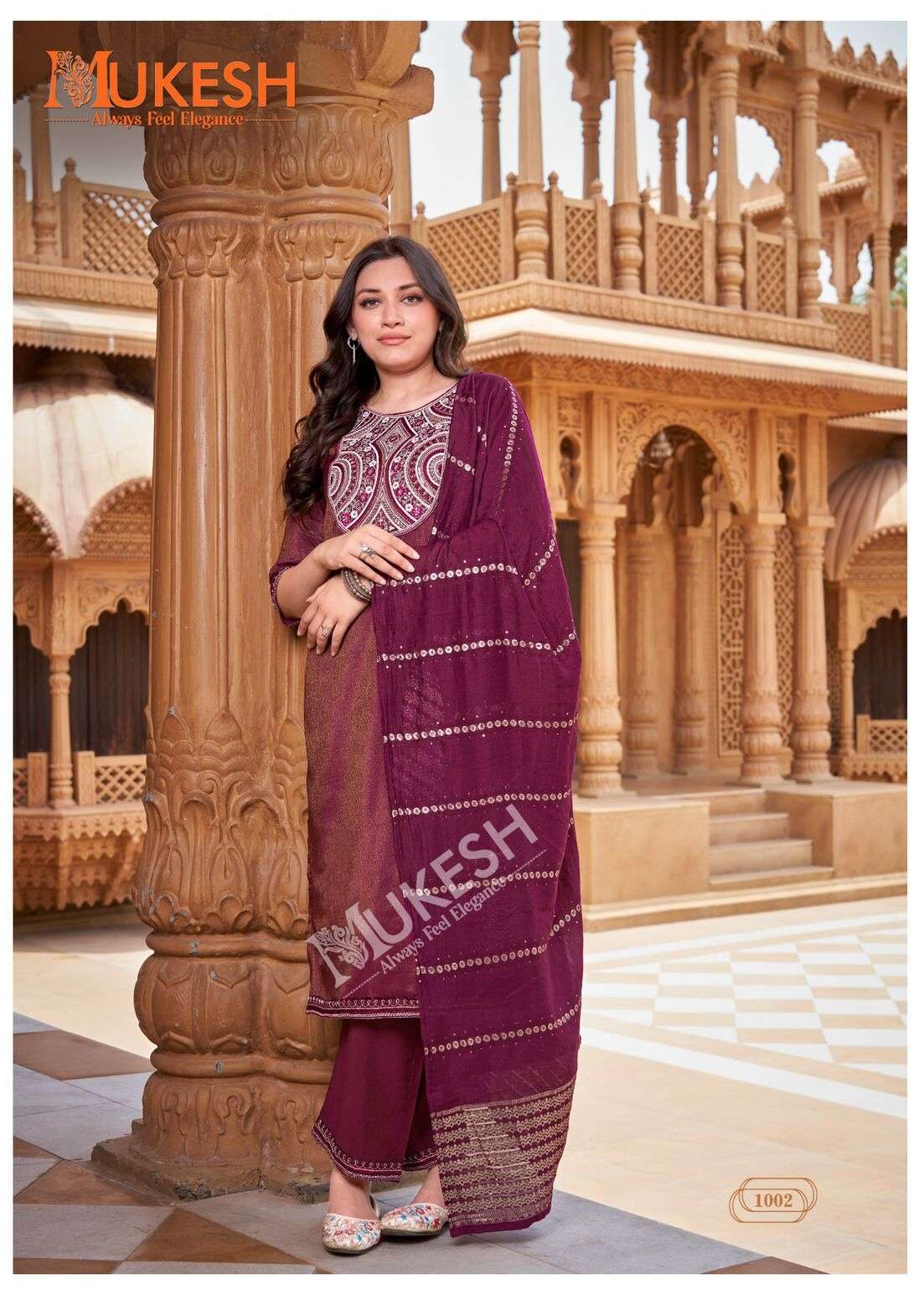 SINDOOR BY MUKESH IN PURE VISCOSE SIMMER ROMAN  WITH HEAVY BEADS EMBROIDERY HANDWORK