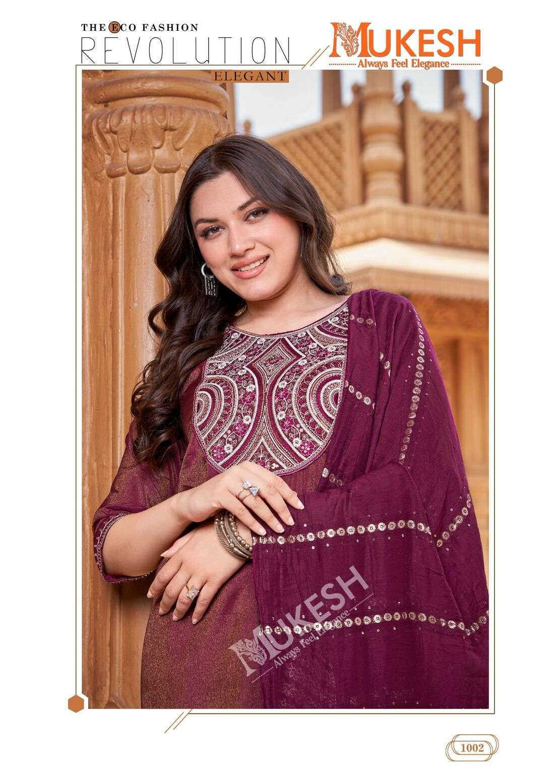 SINDOOR BY MUKESH IN PURE VISCOSE SIMMER ROMAN  WITH HEAVY BEADS EMBROIDERY HANDWORK