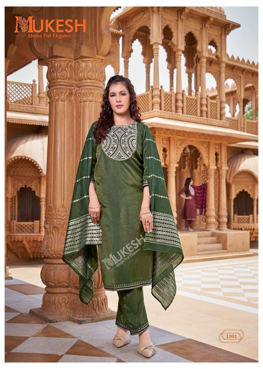 SINDOOR BY MUKESH IN PURE VISCOSE SIMMER ROMAN  WITH HEAVY BEADS EMBROIDERY HANDWORK