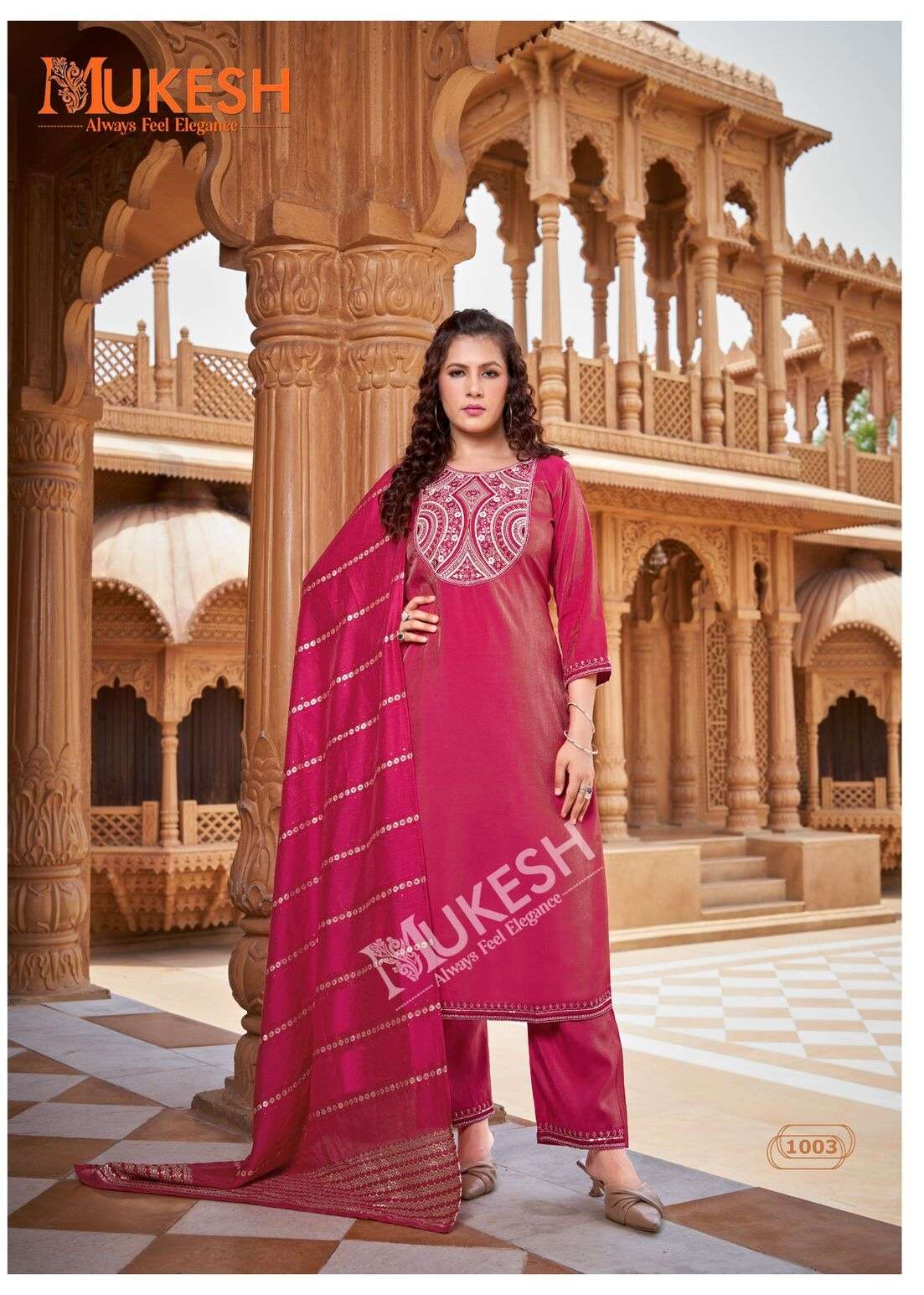SINDOOR BY MUKESH IN PURE VISCOSE SIMMER ROMAN  WITH HEAVY BEADS EMBROIDERY HANDWORK