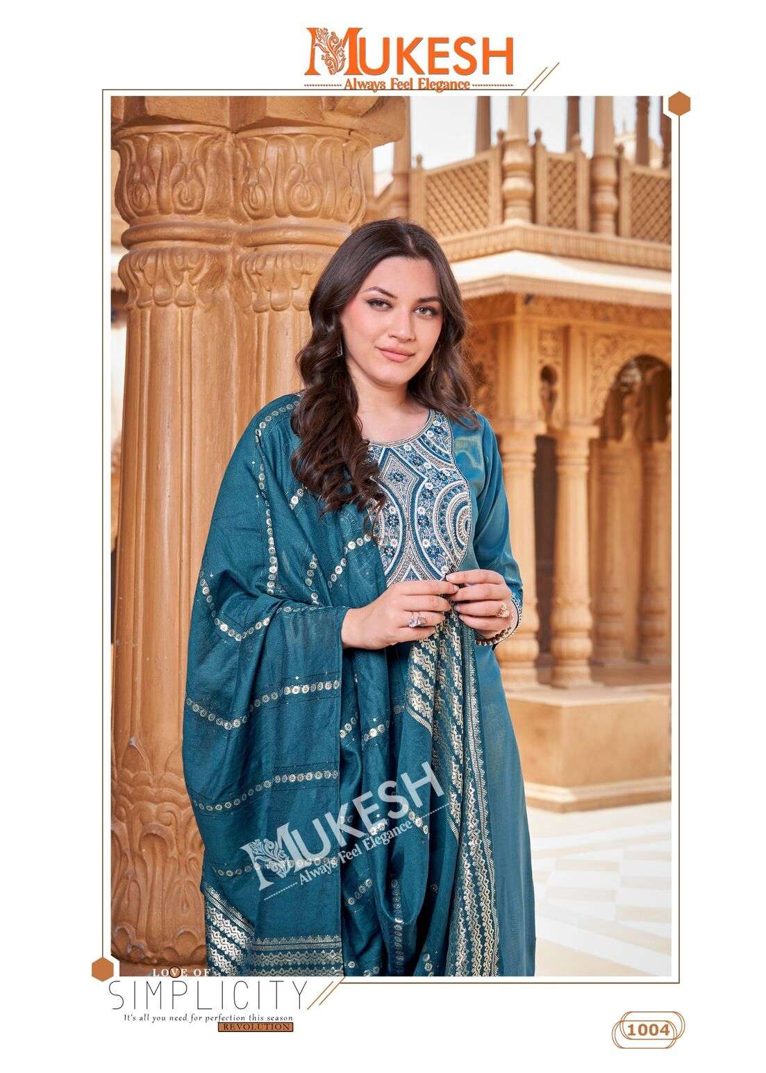 SINDOOR BY MUKESH IN PURE VISCOSE SIMMER ROMAN  WITH HEAVY BEADS EMBROIDERY HANDWORK