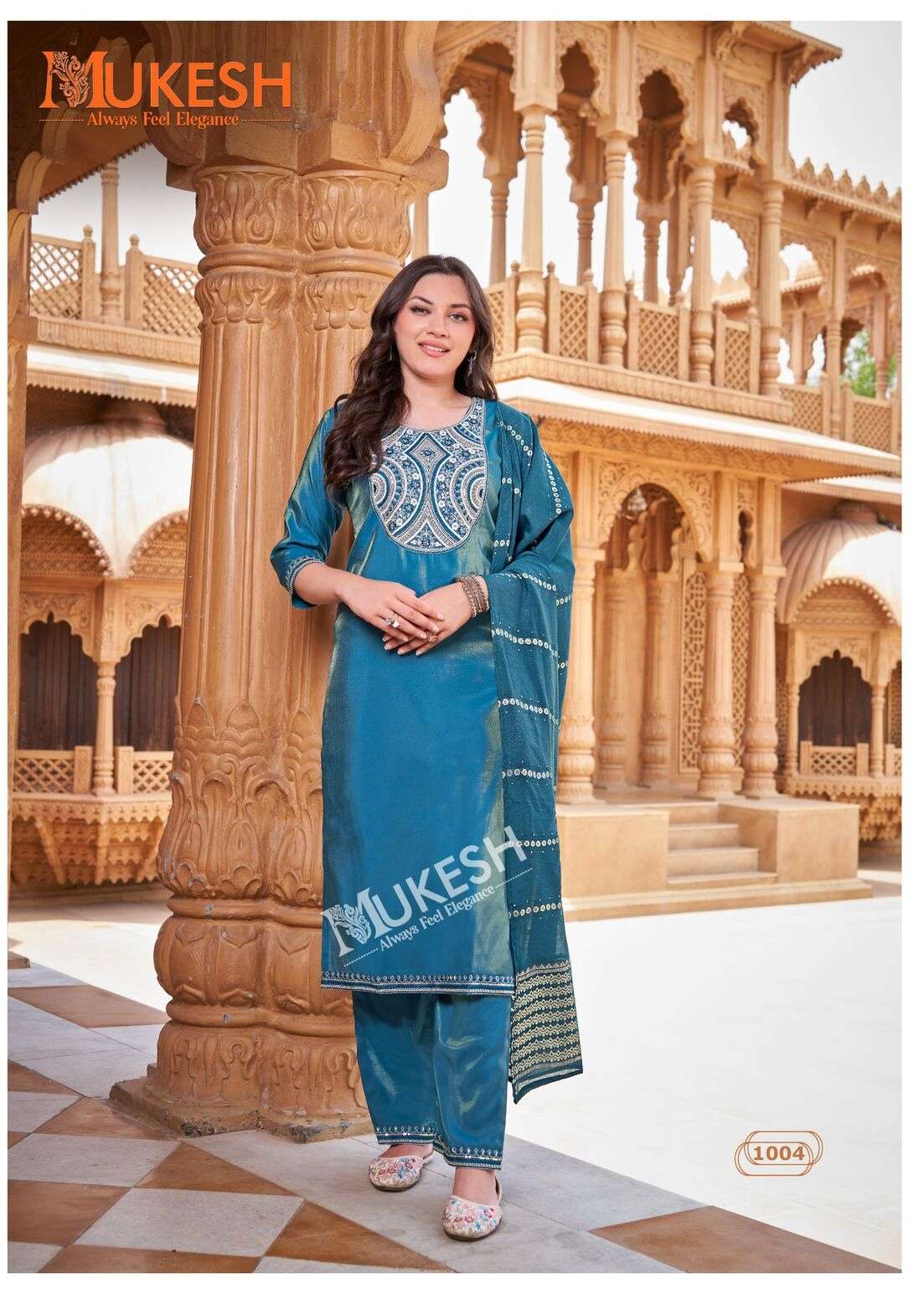 SINDOOR BY MUKESH IN PURE VISCOSE SIMMER ROMAN  WITH HEAVY BEADS EMBROIDERY HANDWORK