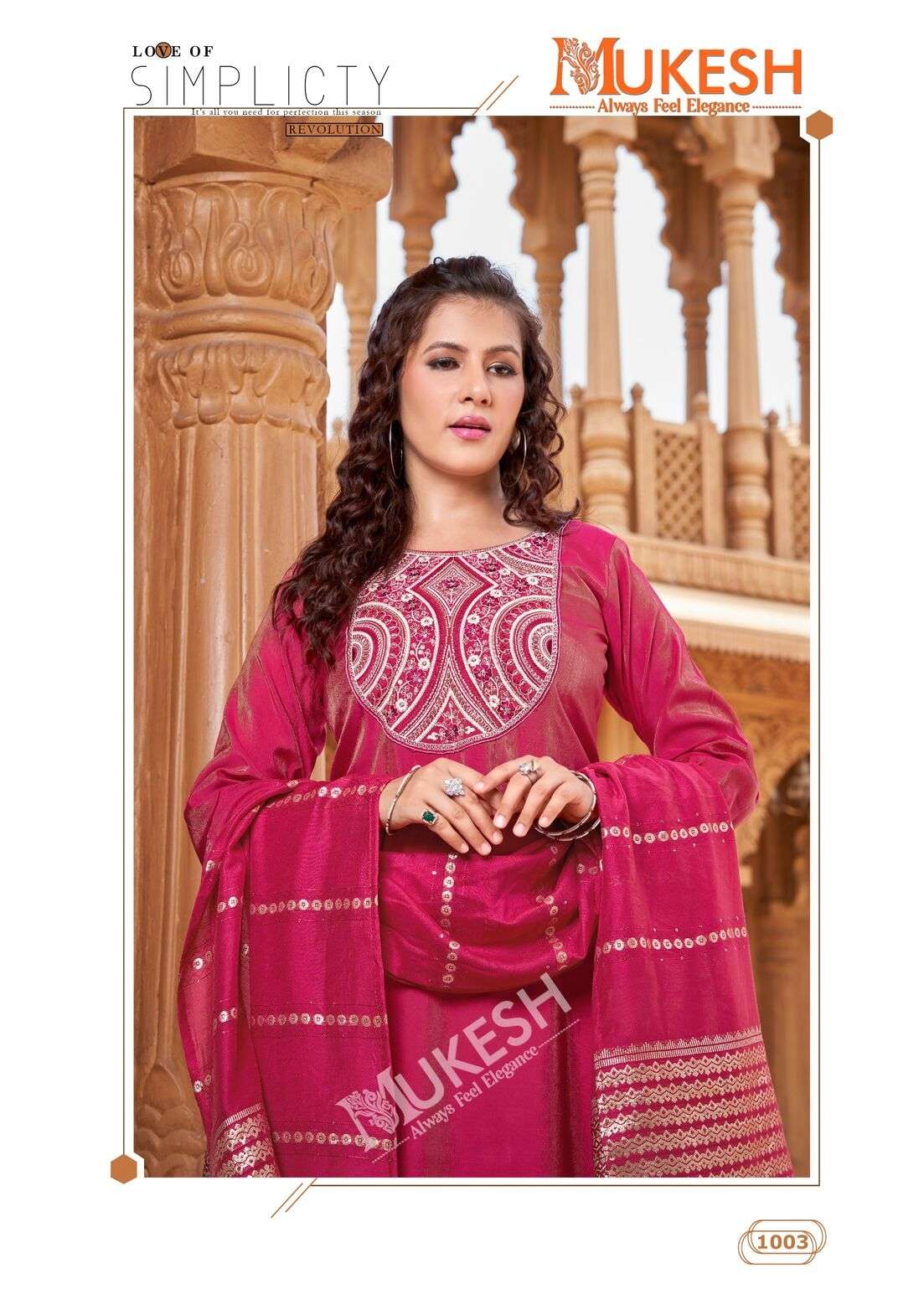 SINDOOR BY MUKESH IN PURE VISCOSE SIMMER ROMAN  WITH HEAVY BEADS EMBROIDERY HANDWORK