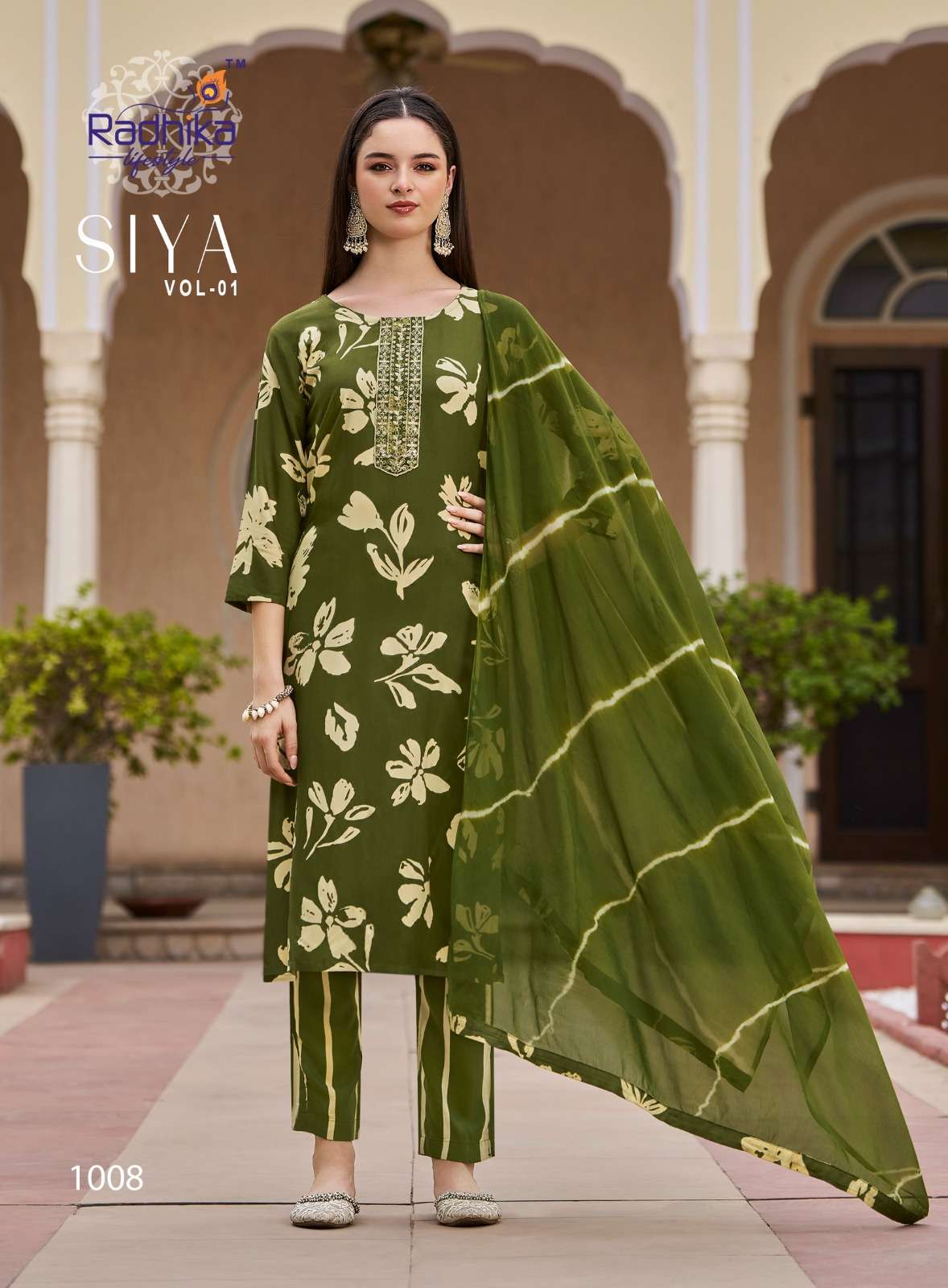 SIYA VOL-1 BY RADHIKA LIFESTYLE IN HEAVY DISCHARGE RAYON FOIL PRINT WITH EMBROIDERY WORK