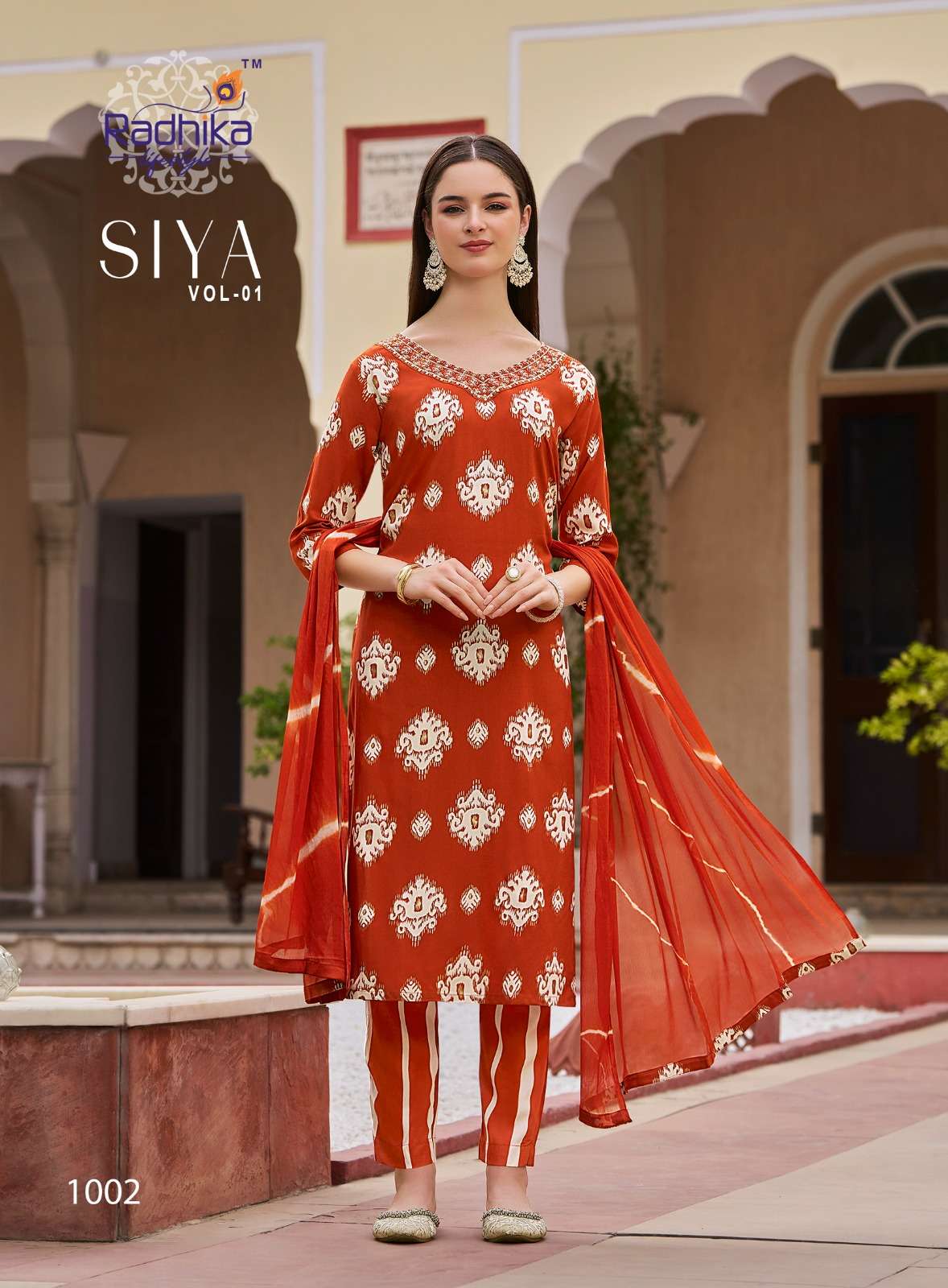 SIYA VOL-1 BY RADHIKA LIFESTYLE IN HEAVY DISCHARGE RAYON FOIL PRINT WITH EMBROIDERY WORK