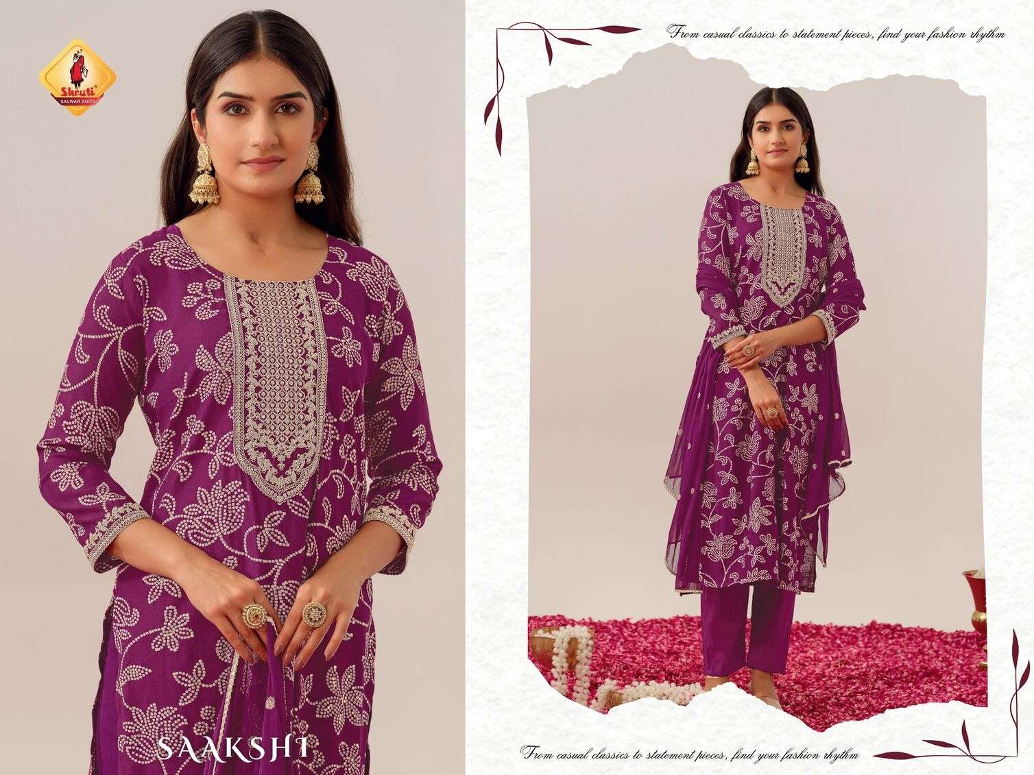 STYLE SUTRA BY SHRUTI SUITS IN PURE VISCOSE VATICAN SOFT SILK WITH TRENDY PRINTS 