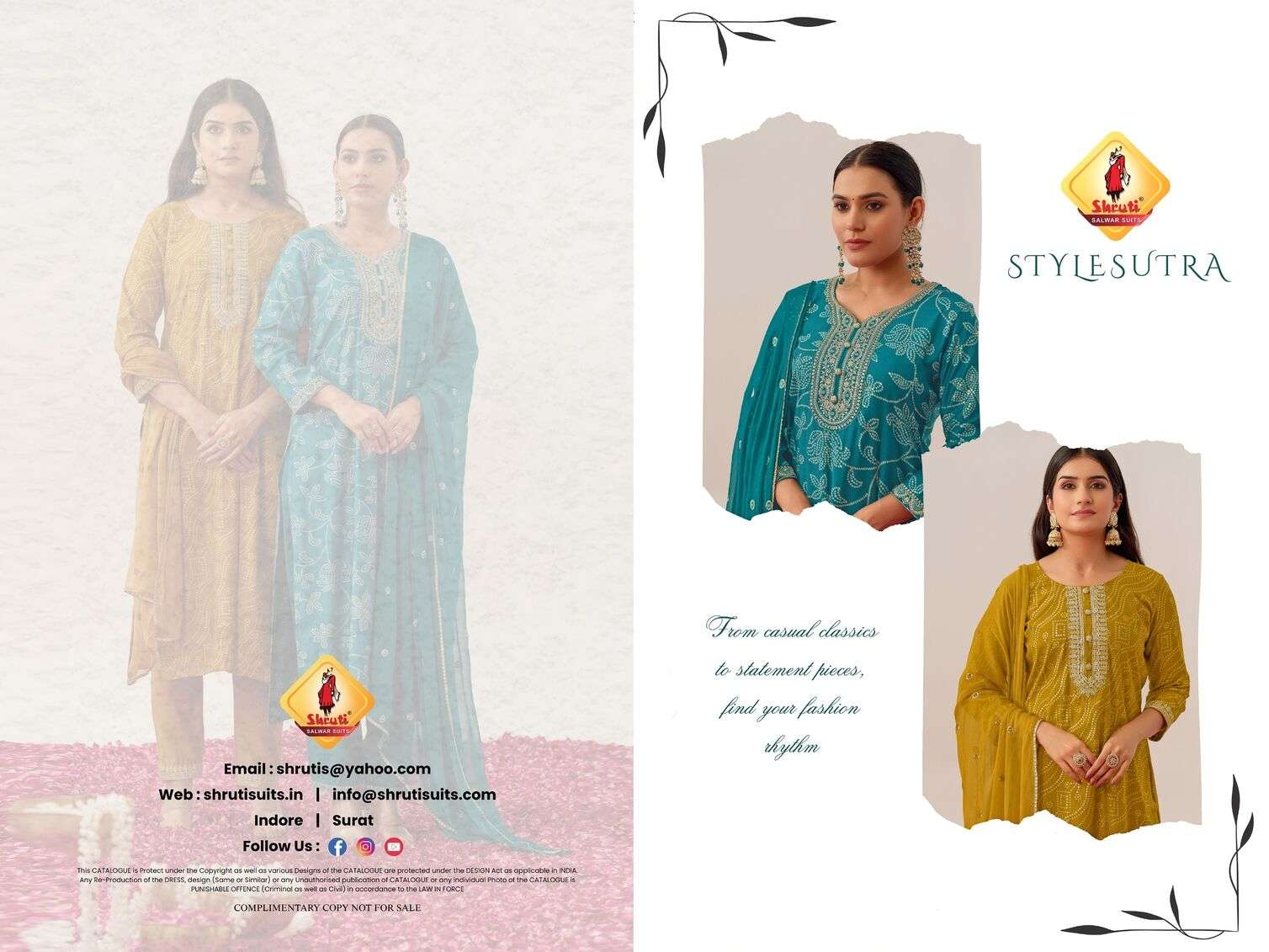 STYLE SUTRA BY SHRUTI SUITS IN PURE VISCOSE VATICAN SOFT SILK WITH TRENDY PRINTS 