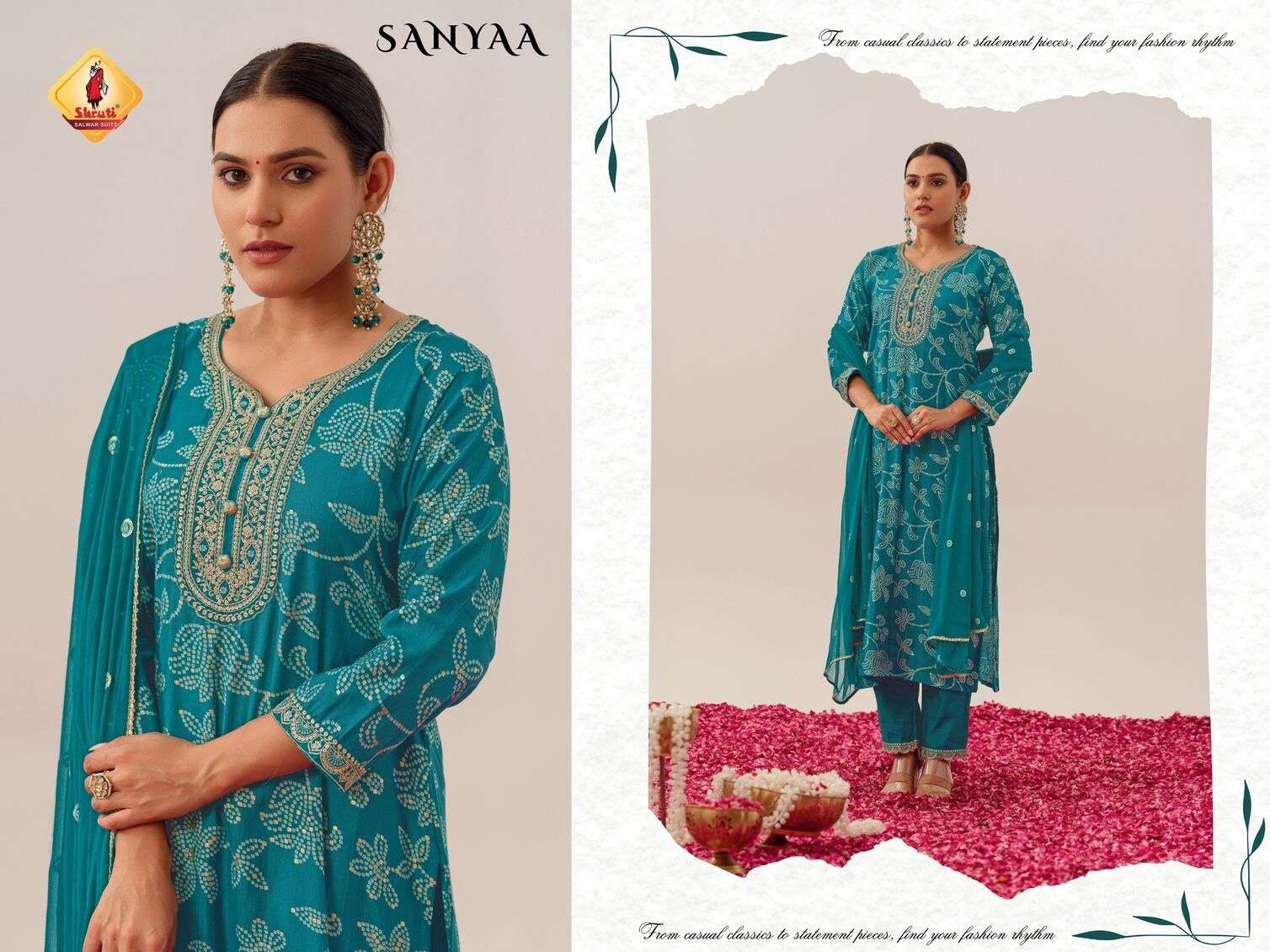 STYLE SUTRA BY SHRUTI SUITS IN PURE VISCOSE VATICAN SOFT SILK WITH TRENDY PRINTS 