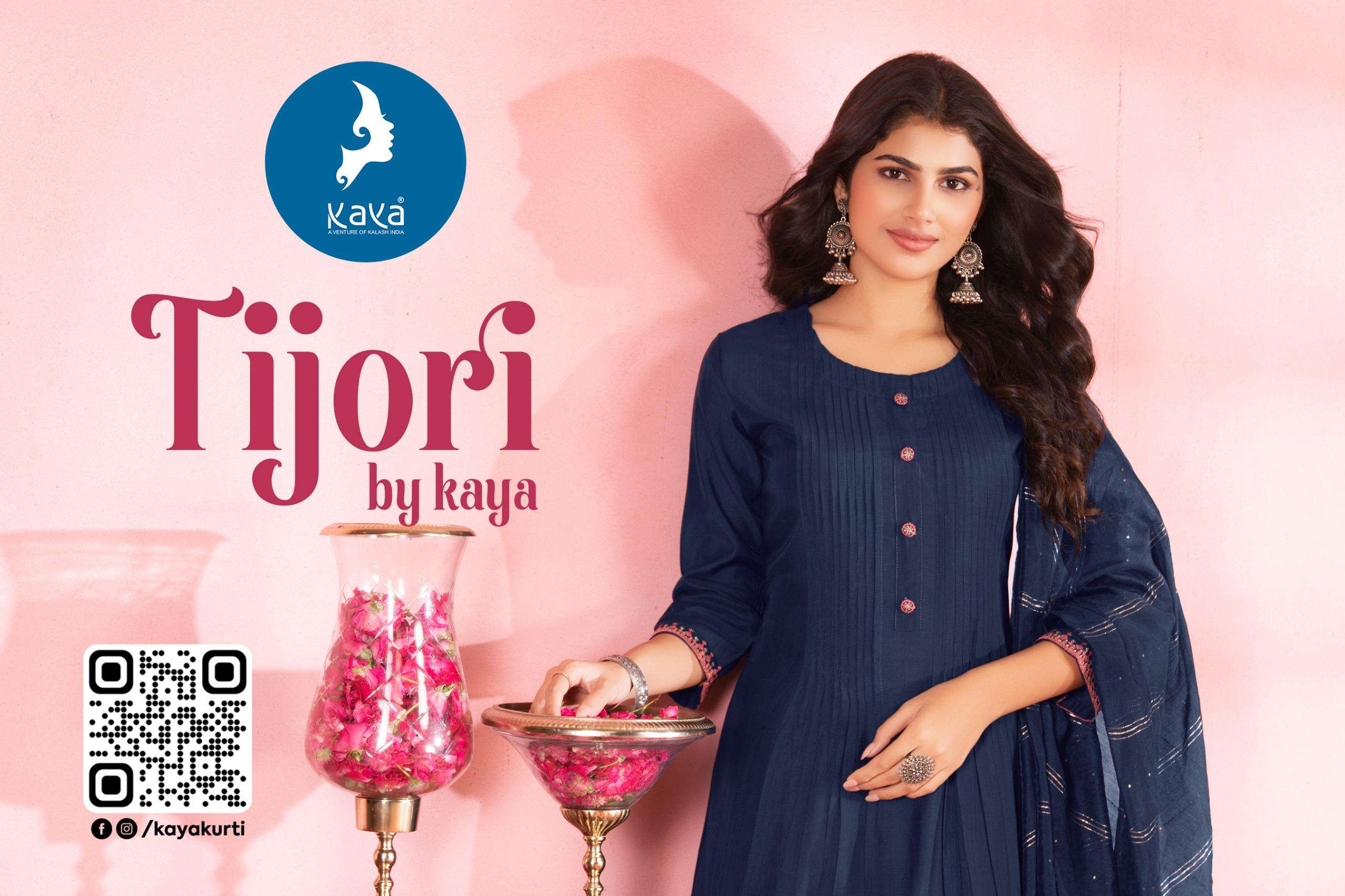 TIJORI BY KAYA KURTI IN VERTICAN SILK WITH FANCY CHANDERI DUPATTA 3 PIECE CONCEPT IN ANARKALI